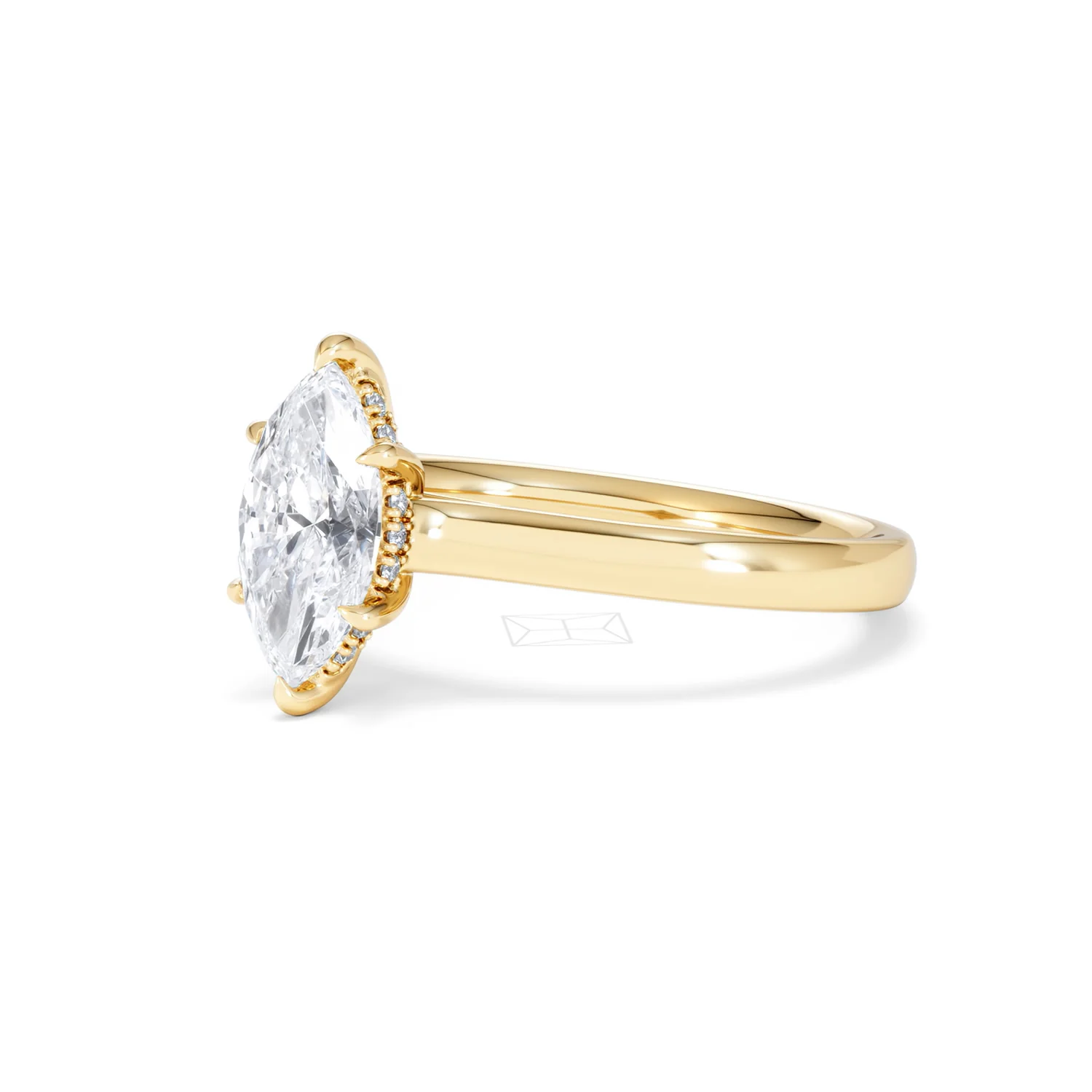 Amora Marquise 1.07ct Hidden Halo Lab Diamond Engagement Ring F/VS Set in 18K Gold - Image 81