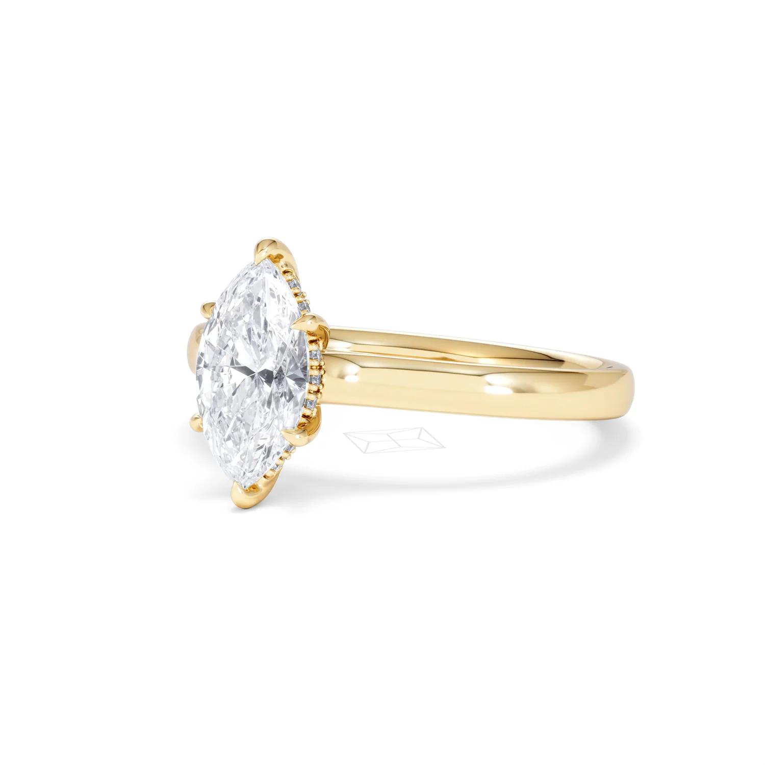Amora Marquise 1.07ct Hidden Halo Lab Diamond Engagement Ring F/VS Set in 18K Gold - Image 83