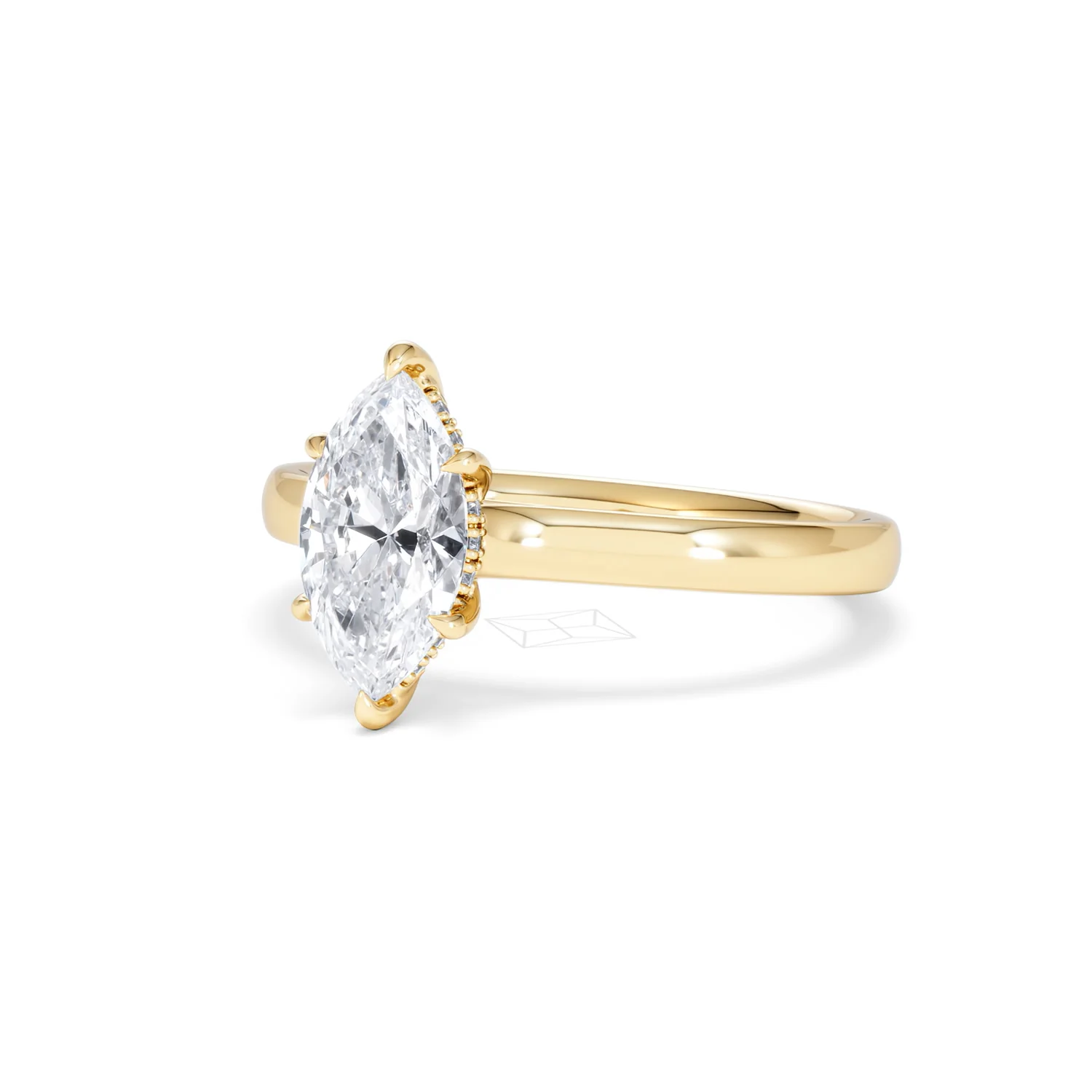 Amora Marquise 1.07ct Hidden Halo Lab Diamond Engagement Ring F/VS Set in 18K Gold - Image 84