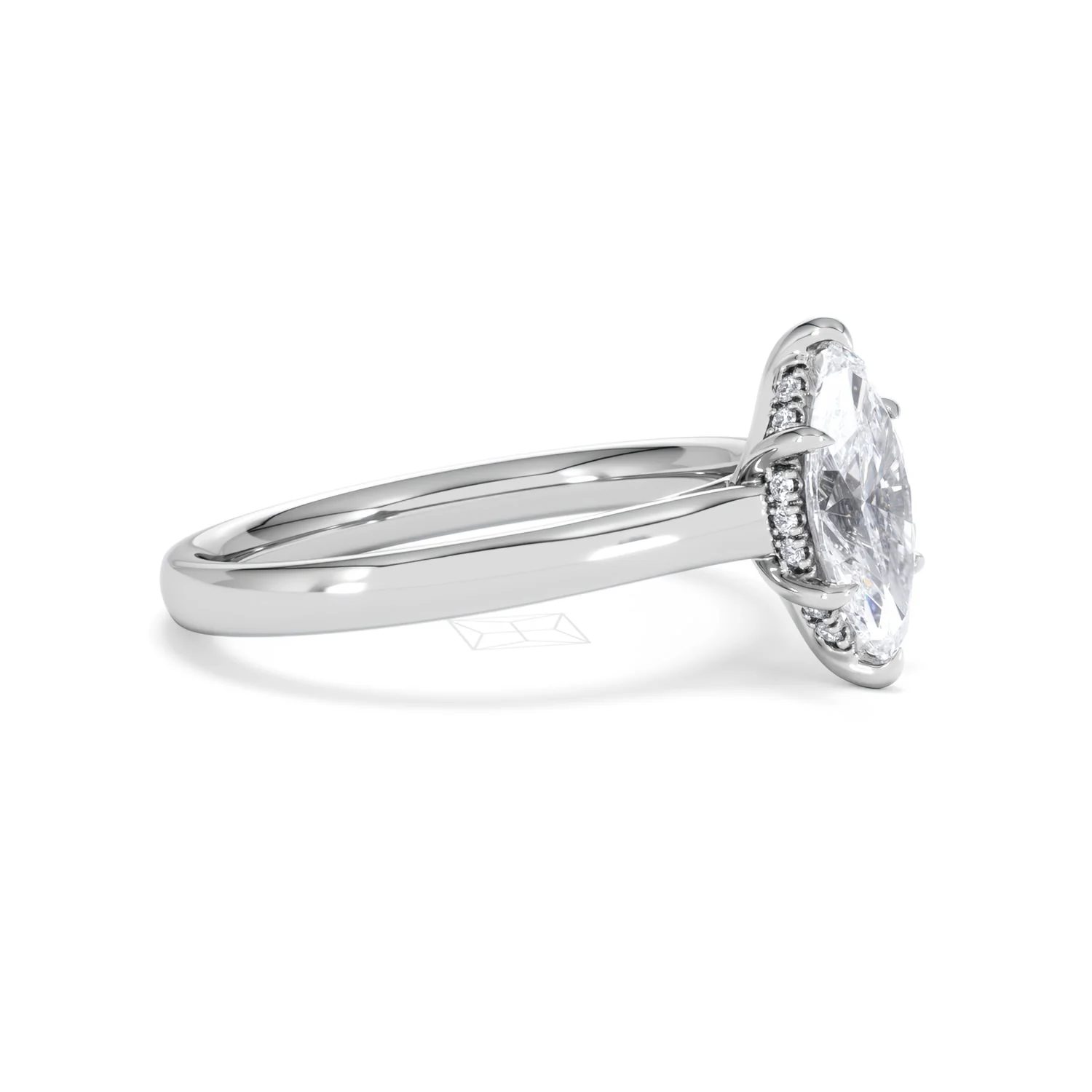Amora Marquise 1.07ct Hidden Halo Lab Diamond Engagement Ring F/VS Set in 18K White Gold - Image 22