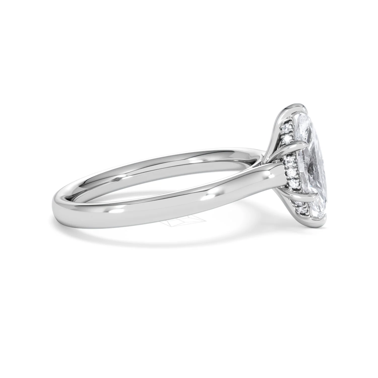 Amora Marquise 1.07ct Hidden Halo Lab Diamond Engagement Ring F/VS Set in 18K White Gold - Image 26