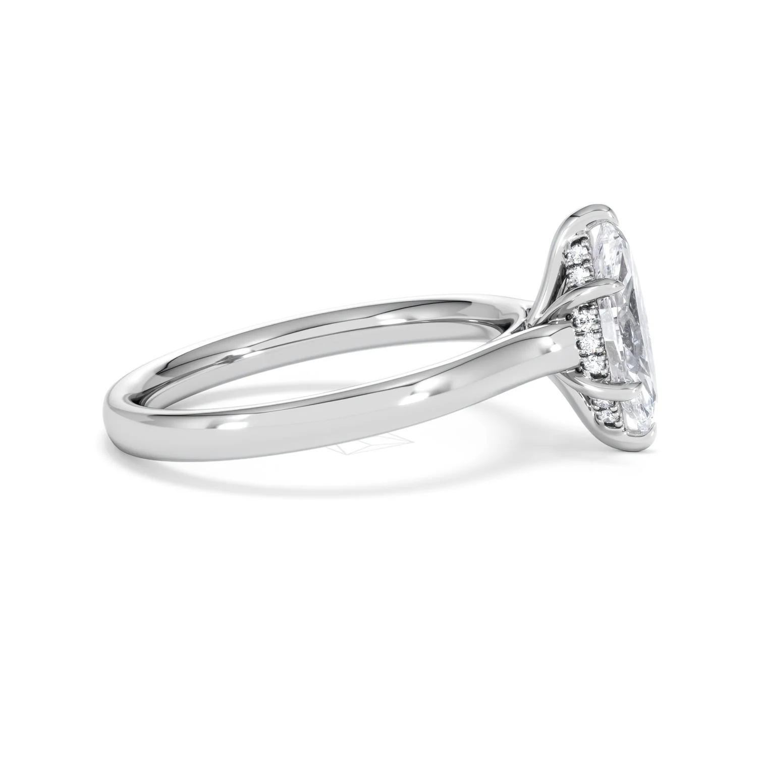 Amora Marquise 1.07ct Hidden Halo Lab Diamond Engagement Ring F/VS Set in 18K White Gold - Image 27
