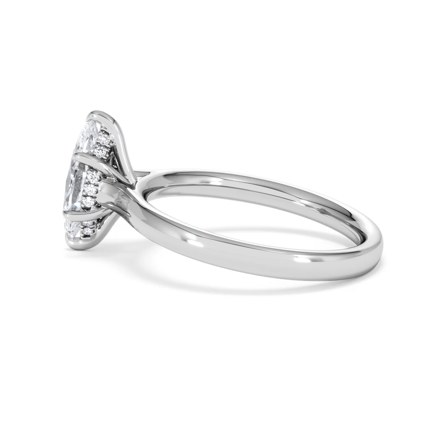 Amora Marquise 1.07ct Hidden Halo Lab Diamond Engagement Ring F/VS Set in 18K White Gold - Image 66