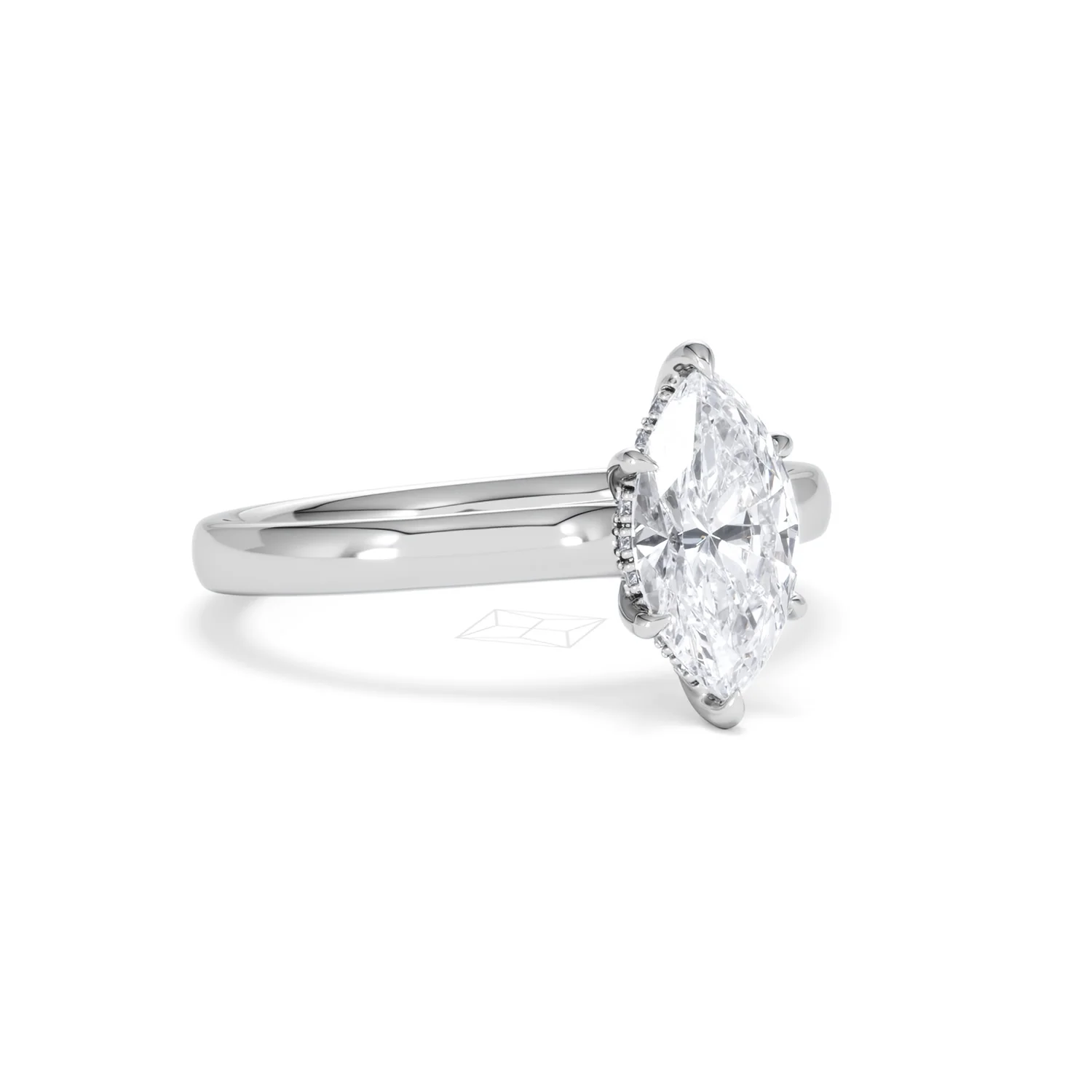 Amora Marquise 1.07ct Hidden Halo Lab Diamond Engagement Ring F/VS Set in Platinum - Image 15