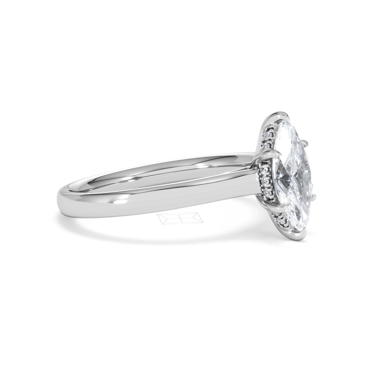 Amora Marquise 1.07ct Hidden Halo Lab Diamond Engagement Ring F/VS Set in Platinum - Image 21