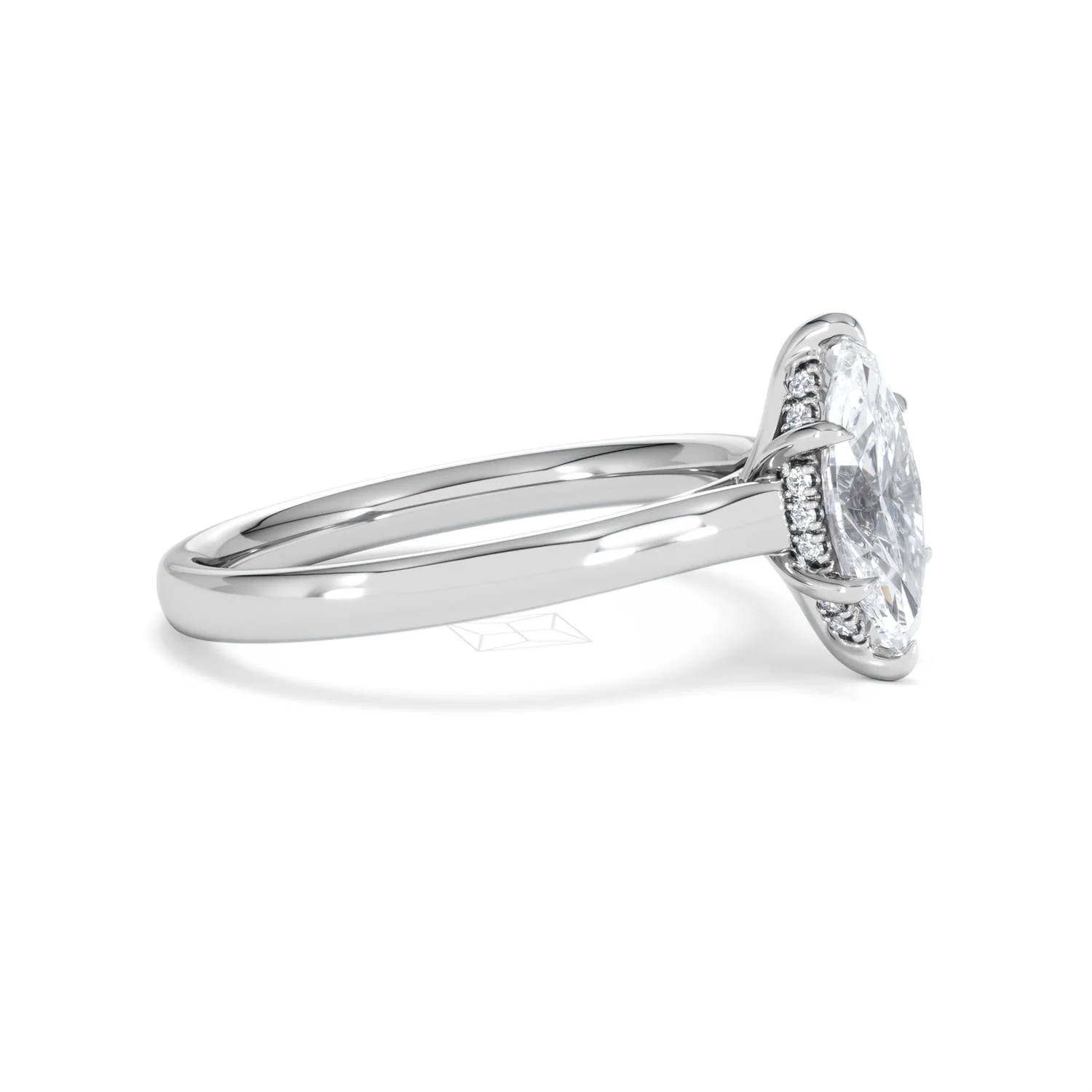Amora Marquise 1.07ct Hidden Halo Lab Diamond Engagement Ring F/VS Set in Platinum - Image 23