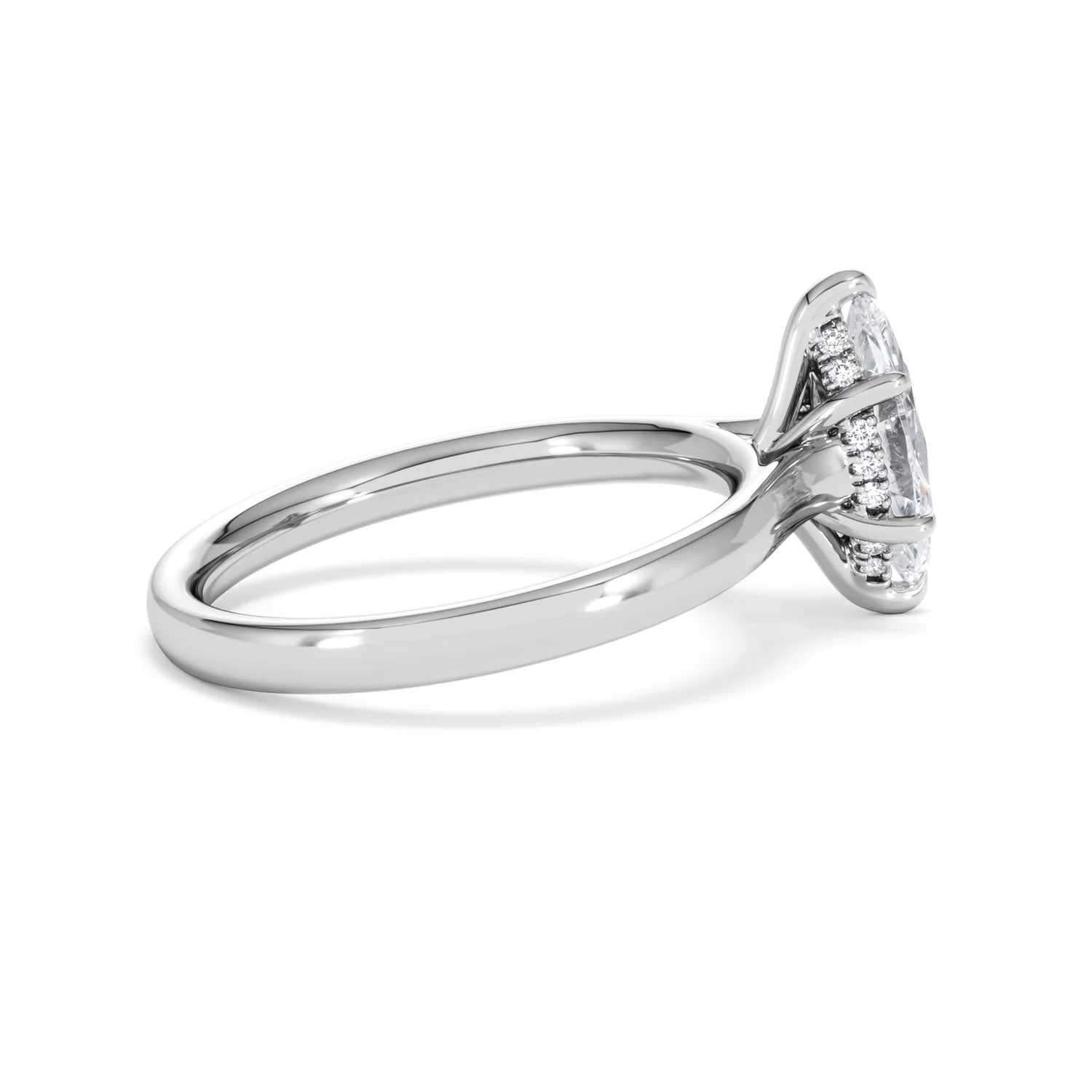 Amora Marquise 1.07ct Hidden Halo Lab Diamond Engagement Ring F/VS Set in Platinum - Image 32