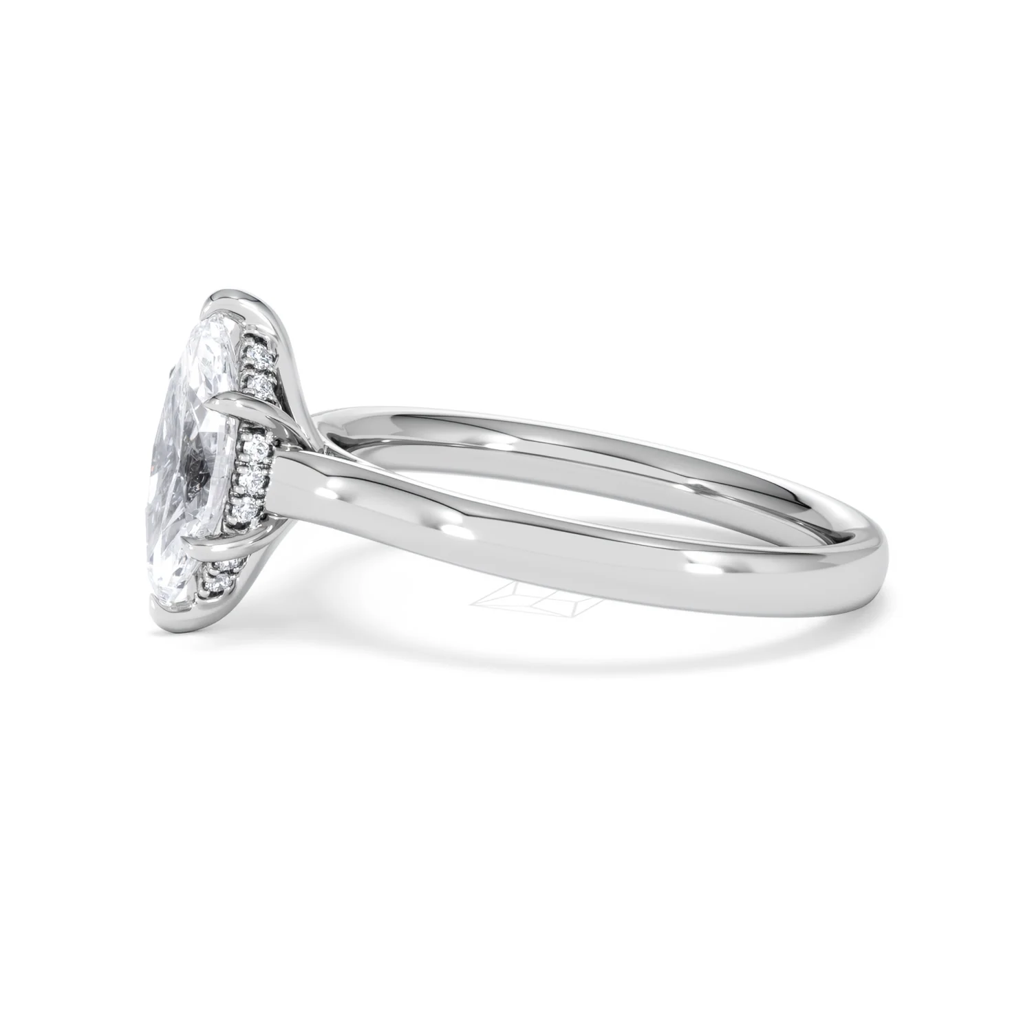 Amora Marquise 1.07ct Hidden Halo Lab Diamond Engagement Ring F/VS Set in Platinum - Image 73