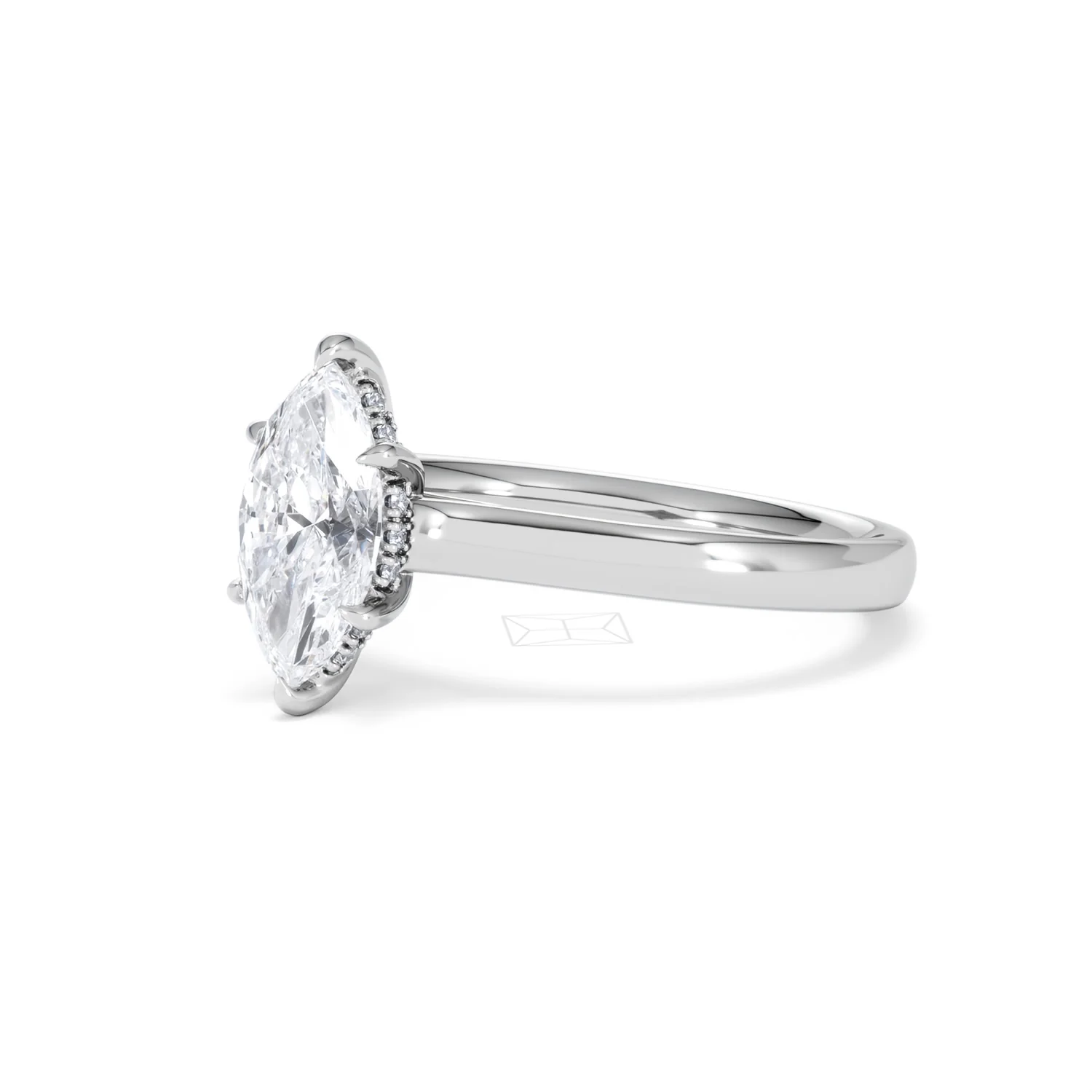 Amora Marquise 1.07ct Hidden Halo Lab Diamond Engagement Ring F/VS Set in Platinum - Image 80