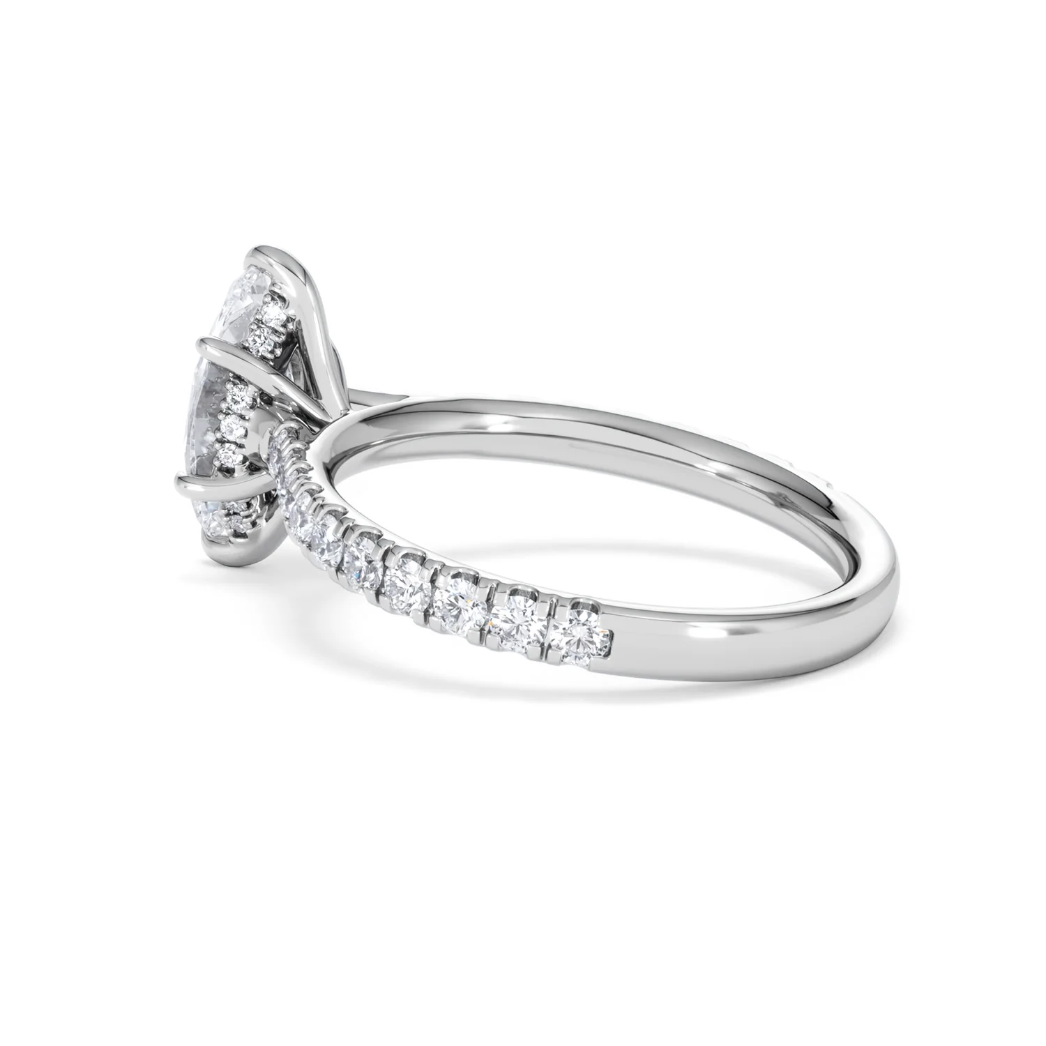 Amora Marquise 1.47ct Hidden Halo Engagement Ring With Side Stone Set in Platinum - Image 61
