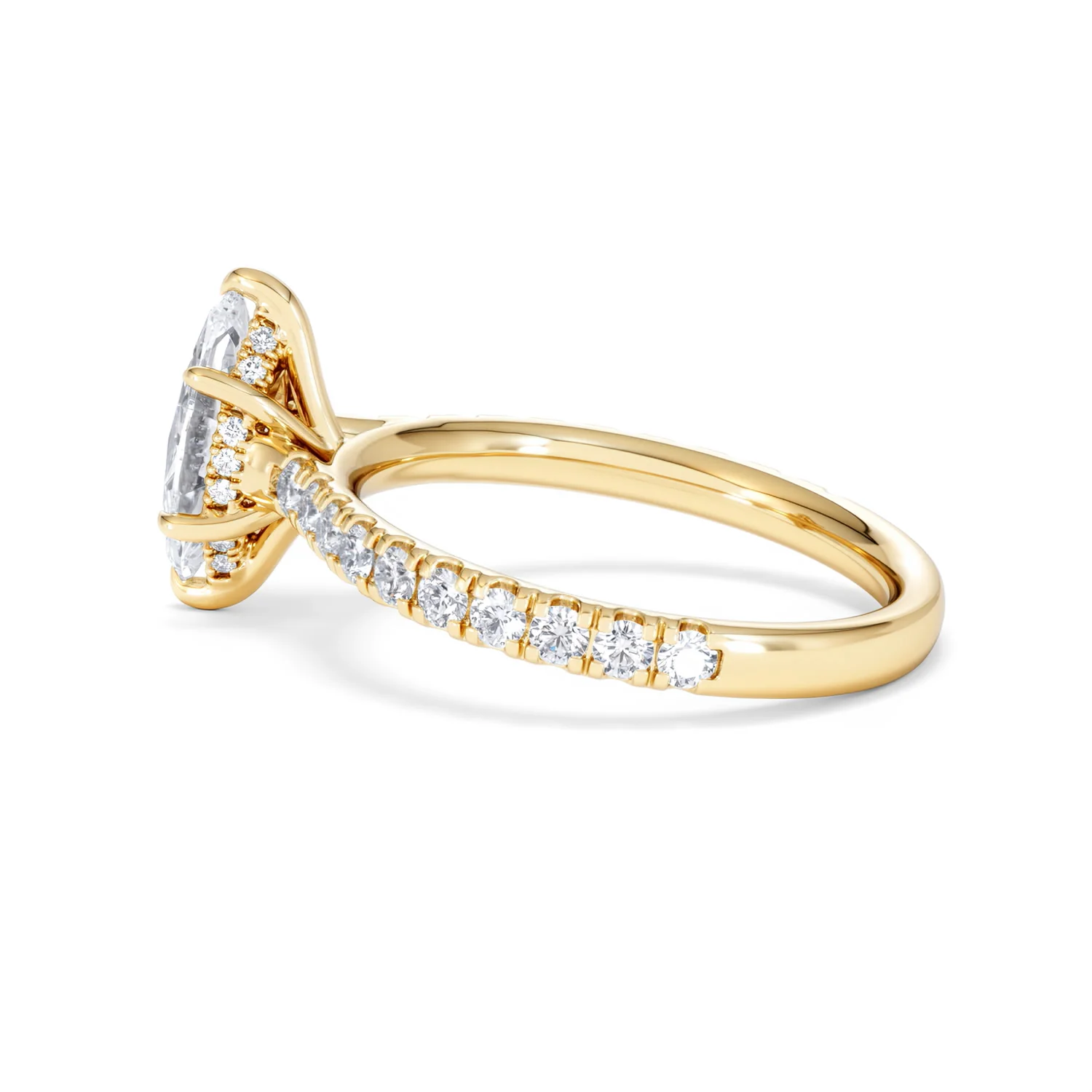 Amora Marquise 1.47ct Hidden Halo Lab Diamond Engagement Ring With Side Stones Set in 18K Gold - Image 63