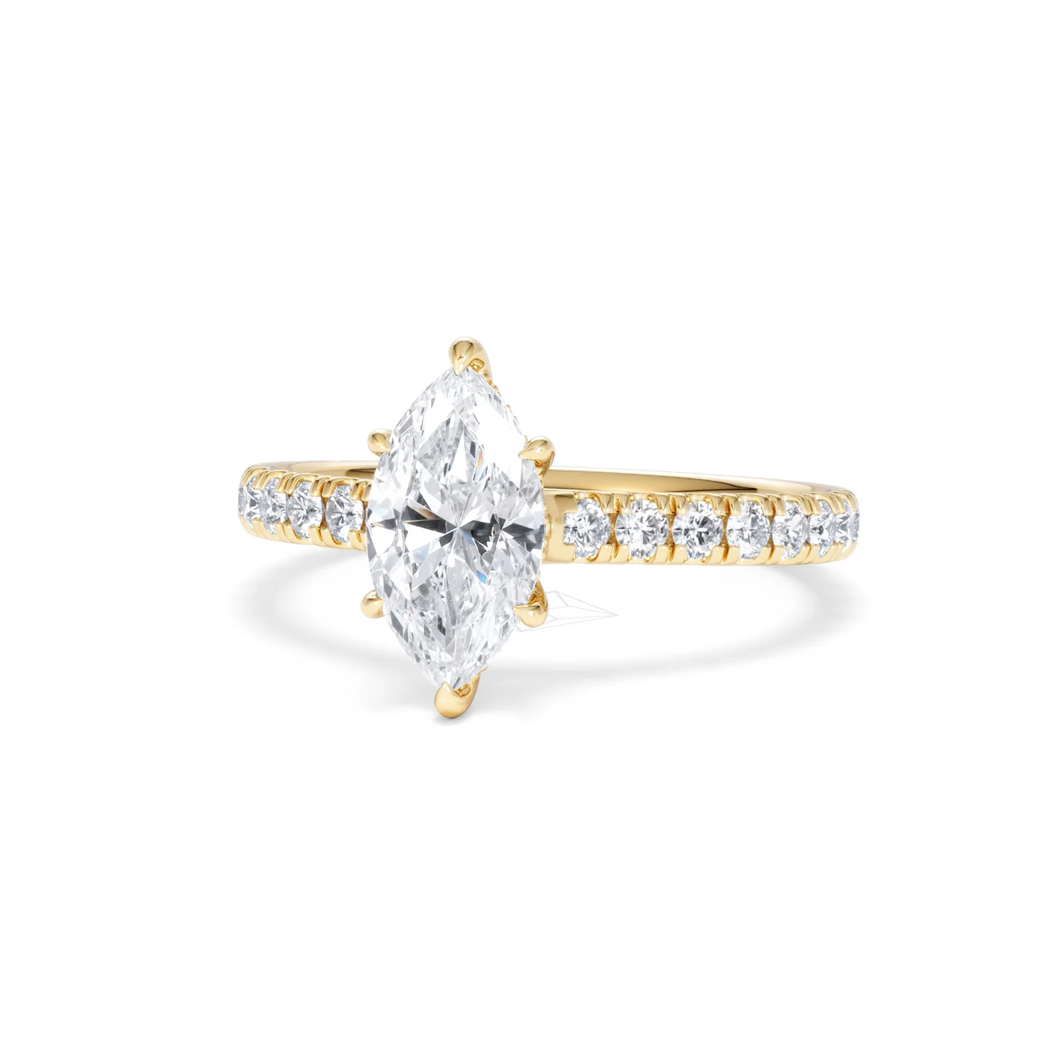 Amora Marquise 1.47ct Hidden Halo Lab Diamond Engagement Ring With Side Stones Set in 18K Gold - Image 84
