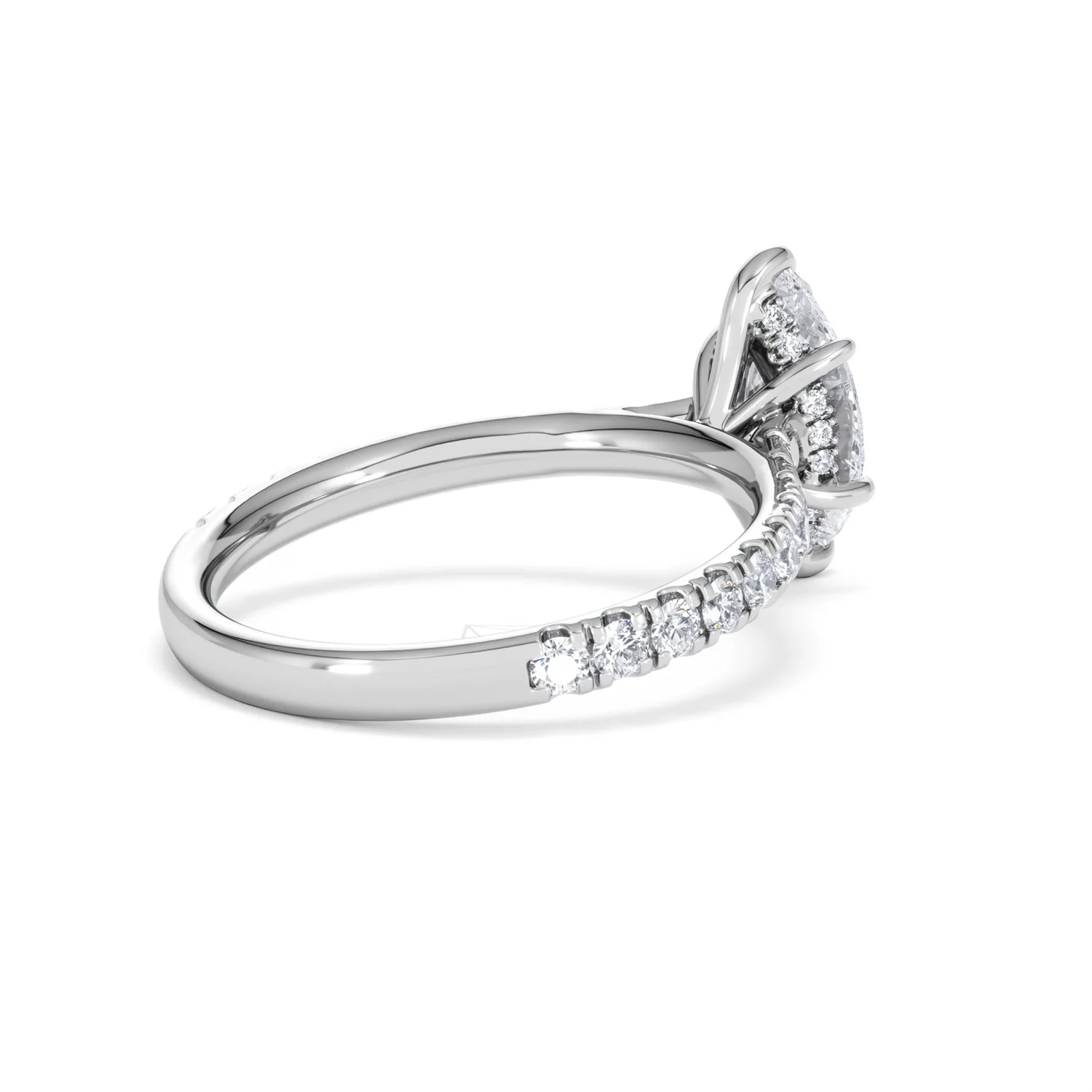 Amora Marquise 1.47ct Hidden Halo Lab Diamond Engagement Ring with Side Stones Set in 18K White Gold - Image 37