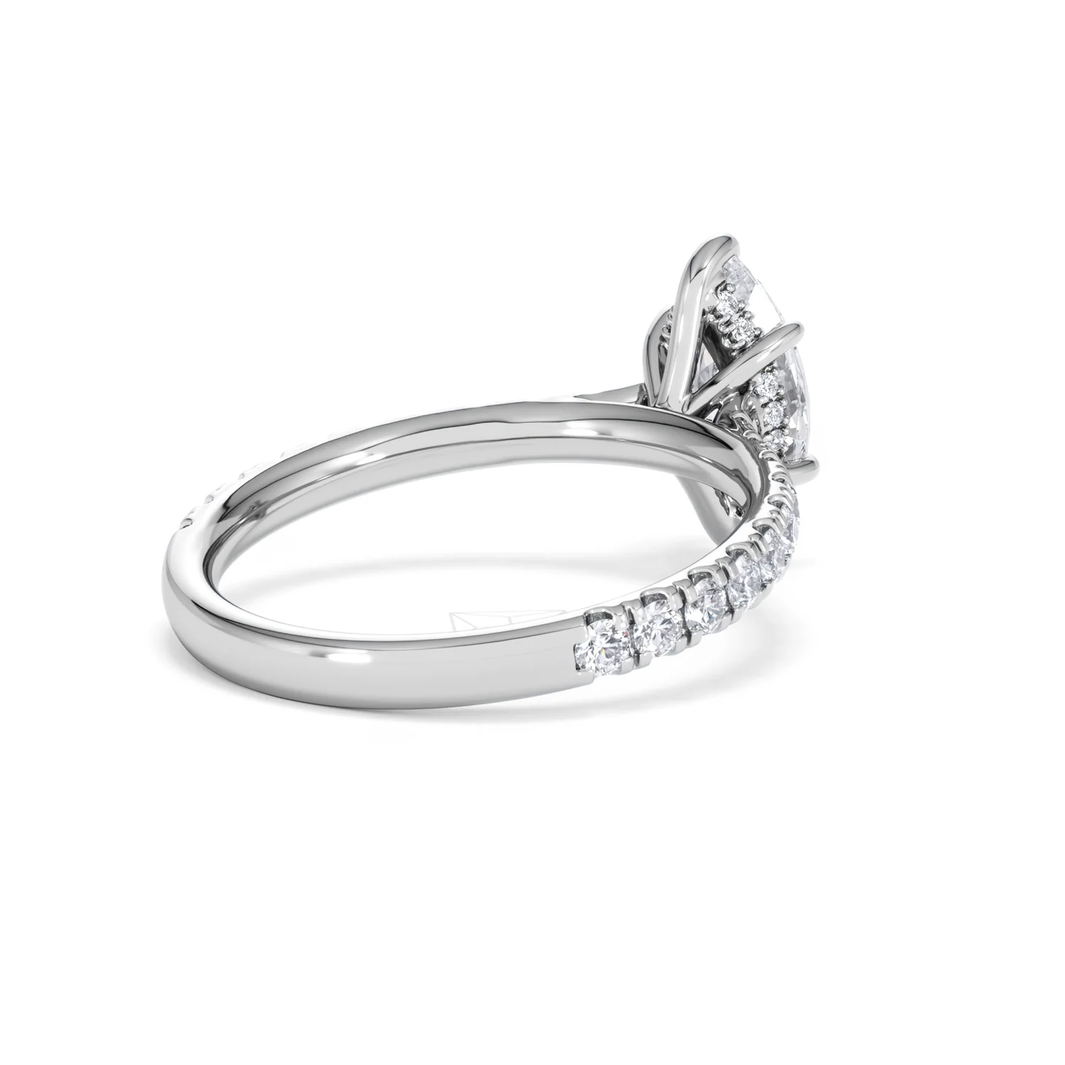 Amora Marquise 1.47ct Hidden Halo Lab Diamond Engagement Ring with Side Stones Set in 18K White Gold - Image 39