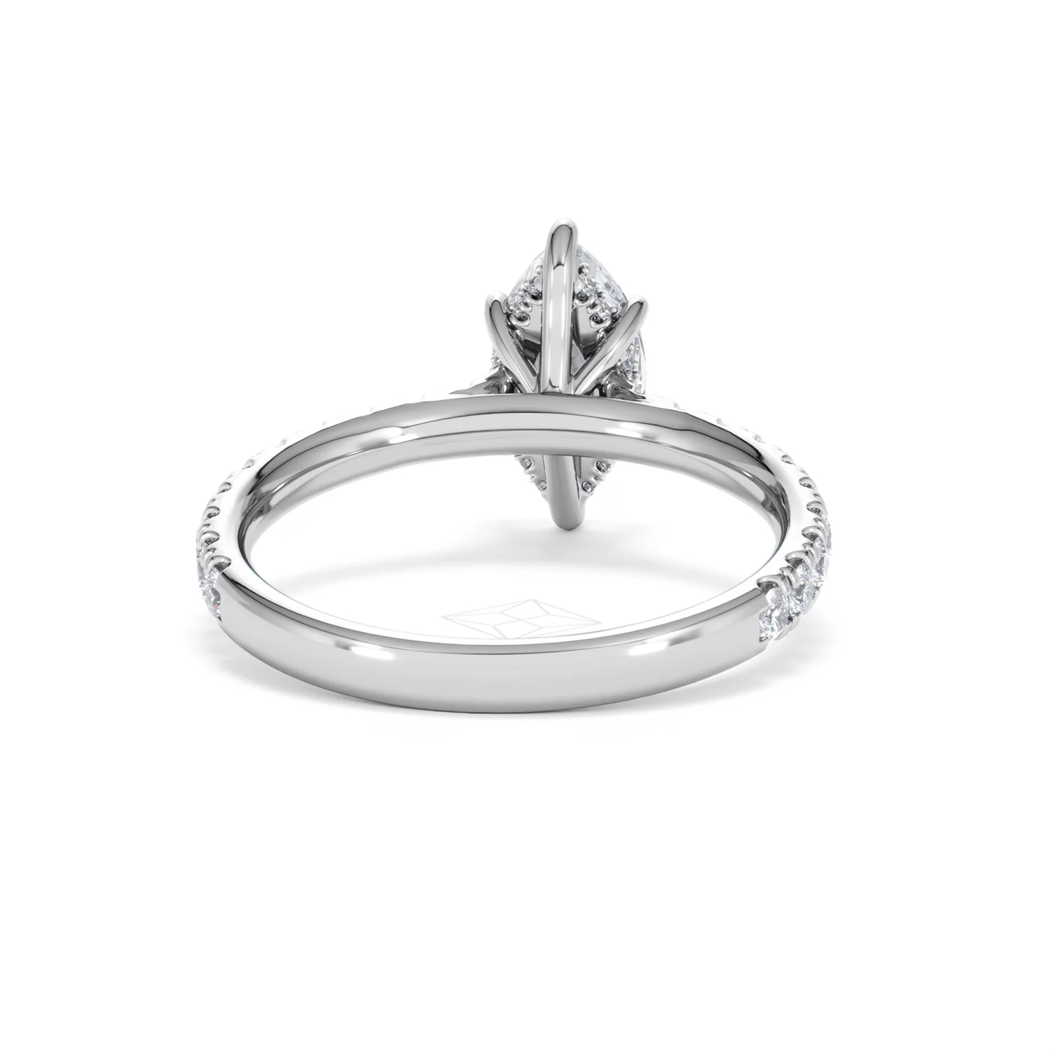 Amora Marquise 1.47ct Hidden Halo Lab Diamond Engagement Ring with Side Stones Set in 18K White Gold - Image 46