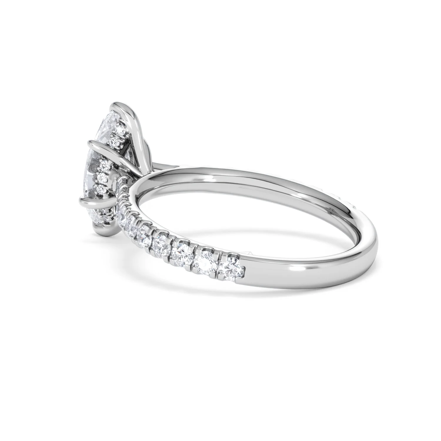 Amora Marquise 1.47ct Hidden Halo Lab Diamond Engagement Ring with Side Stones Set in 18K White Gold - Image 60