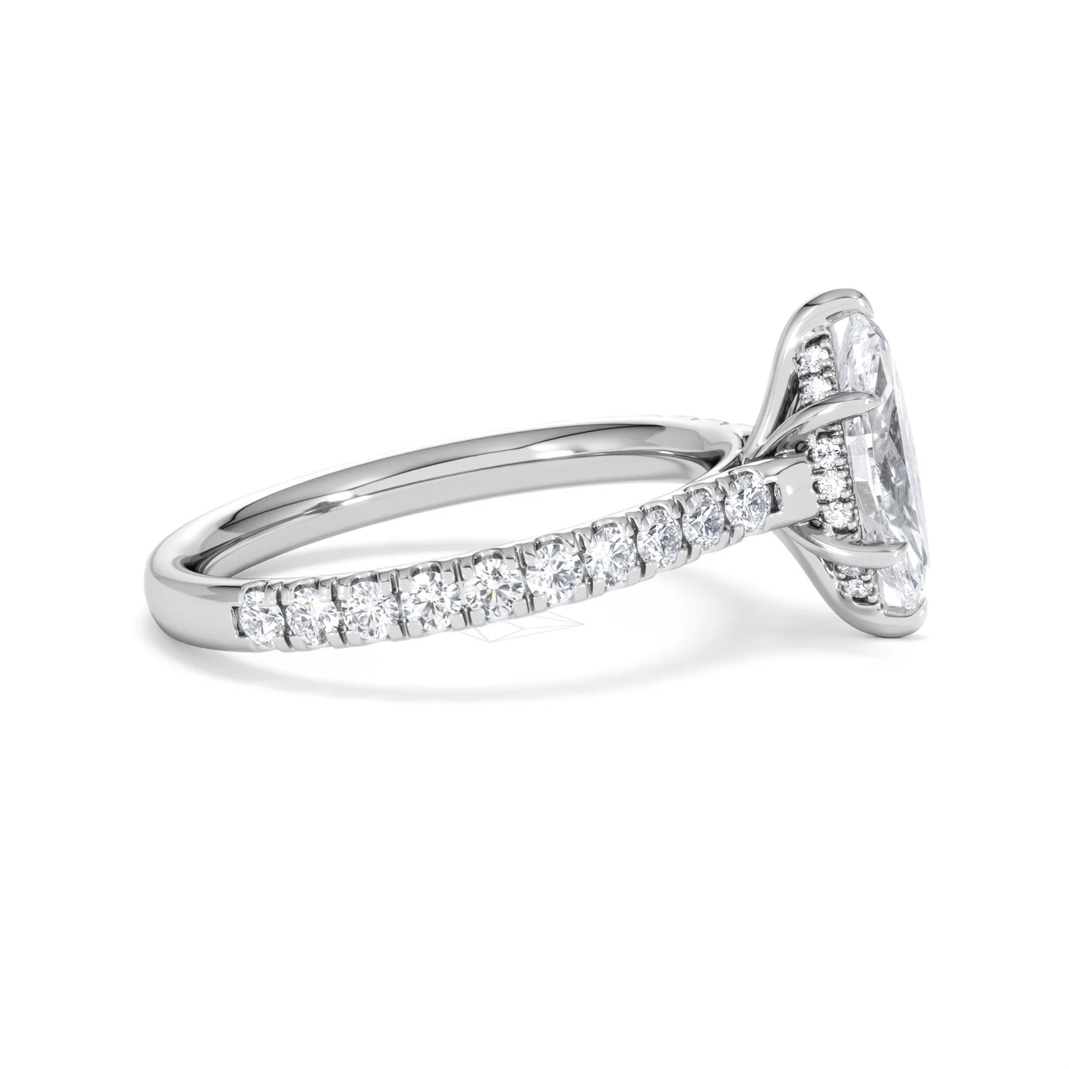 Amora Marquise 1.47ct Hidden Halo Lab Diamond Engagement Ring With Side Stones Set in Platinum - Image 26