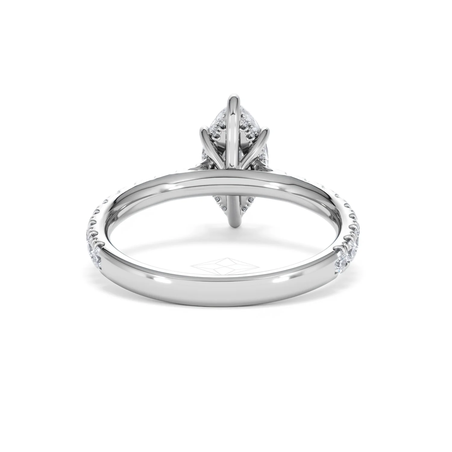 Amora Marquise 1.47ct Hidden Halo Lab Diamond Engagement Ring With Side Stones Set in Platinum - Image 47
