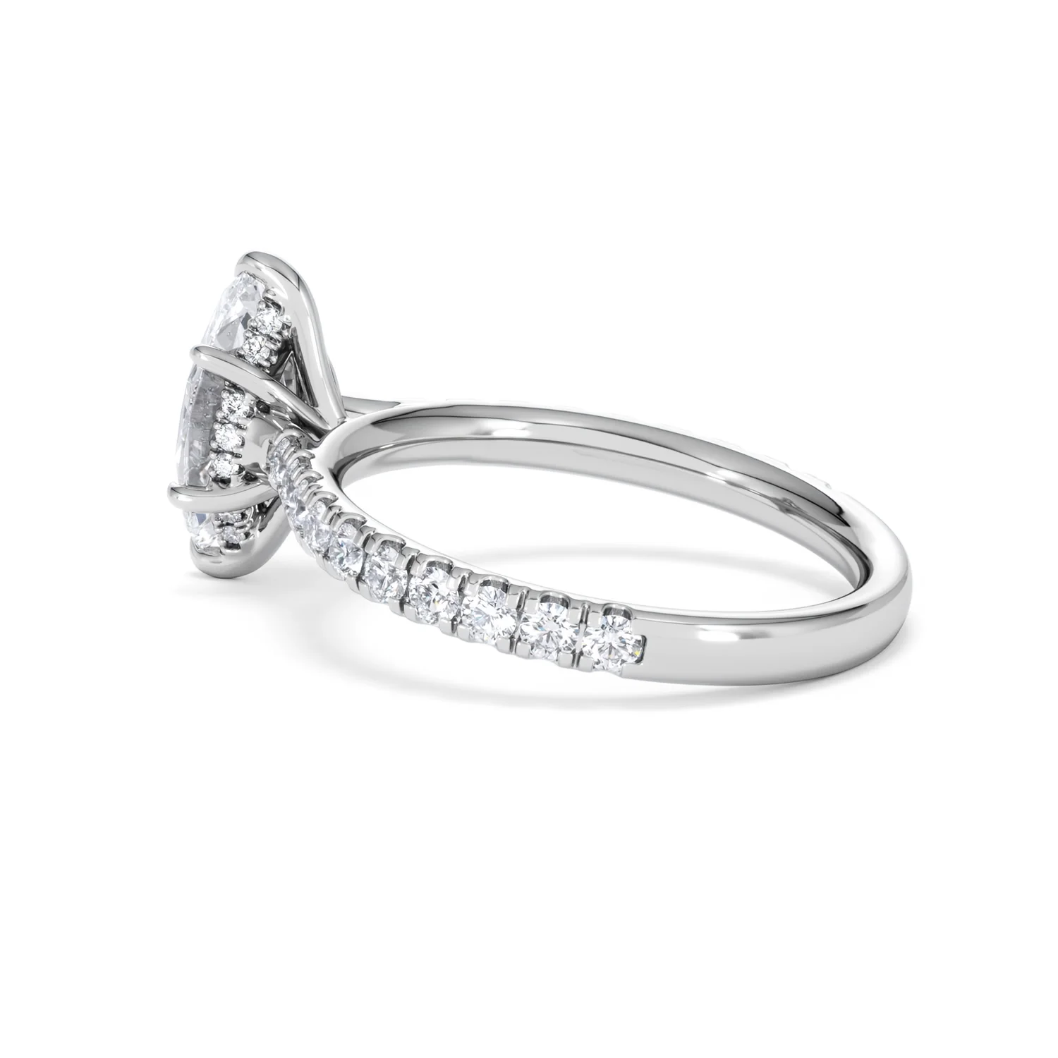 Amora Marquise 1.47ct Hidden Halo Lab Diamond Engagement Ring With Side Stones Set in Platinum - Image 62