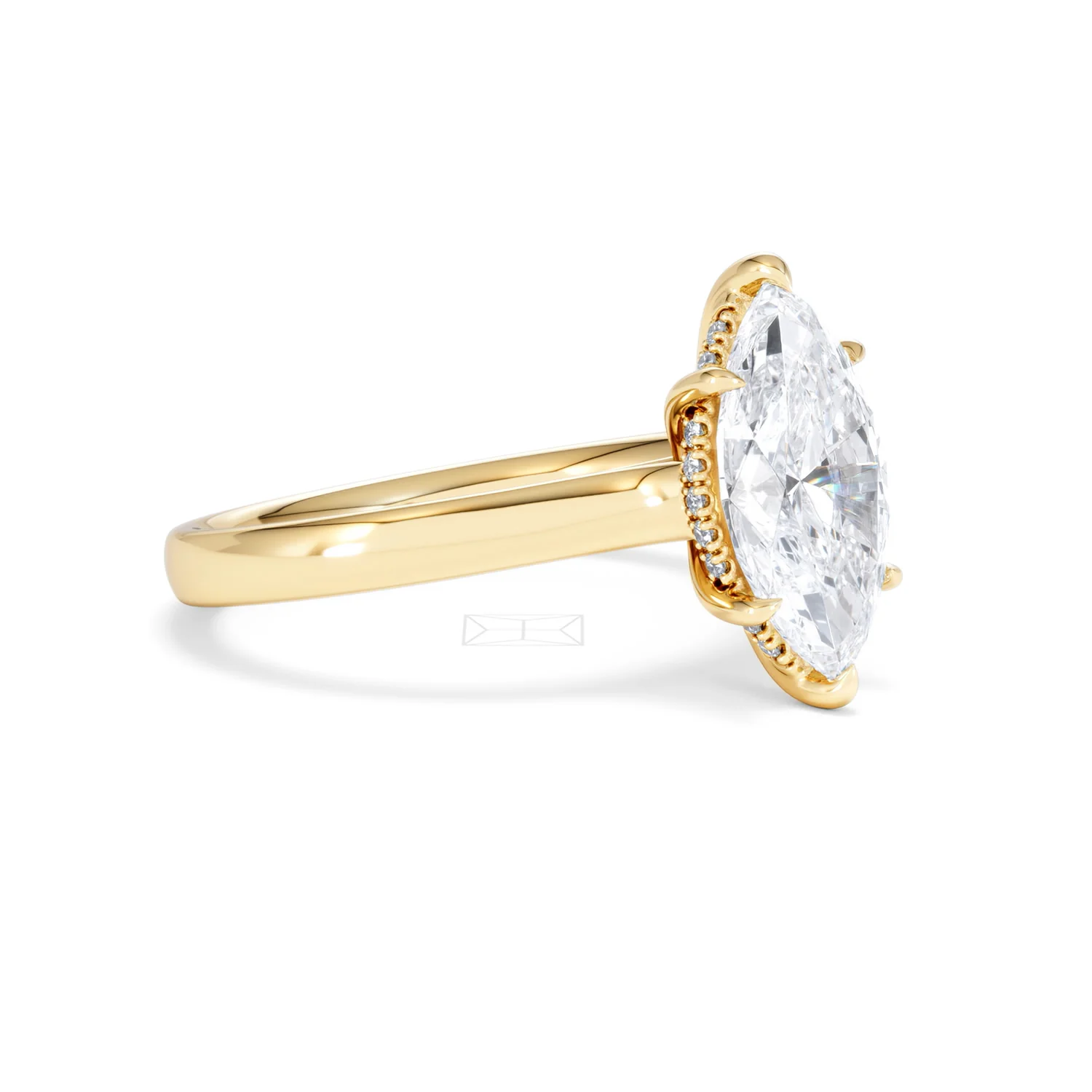 Amora Marquise 2.09ct Hidden Halo Lab Diamond Engagement Ring F/VS Set in 18K Gold - Image 20