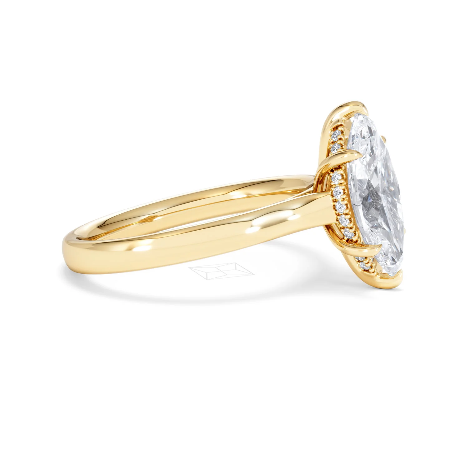 Amora Marquise 2.09ct Hidden Halo Lab Diamond Engagement Ring F/VS Set in 18K Gold - Image 25