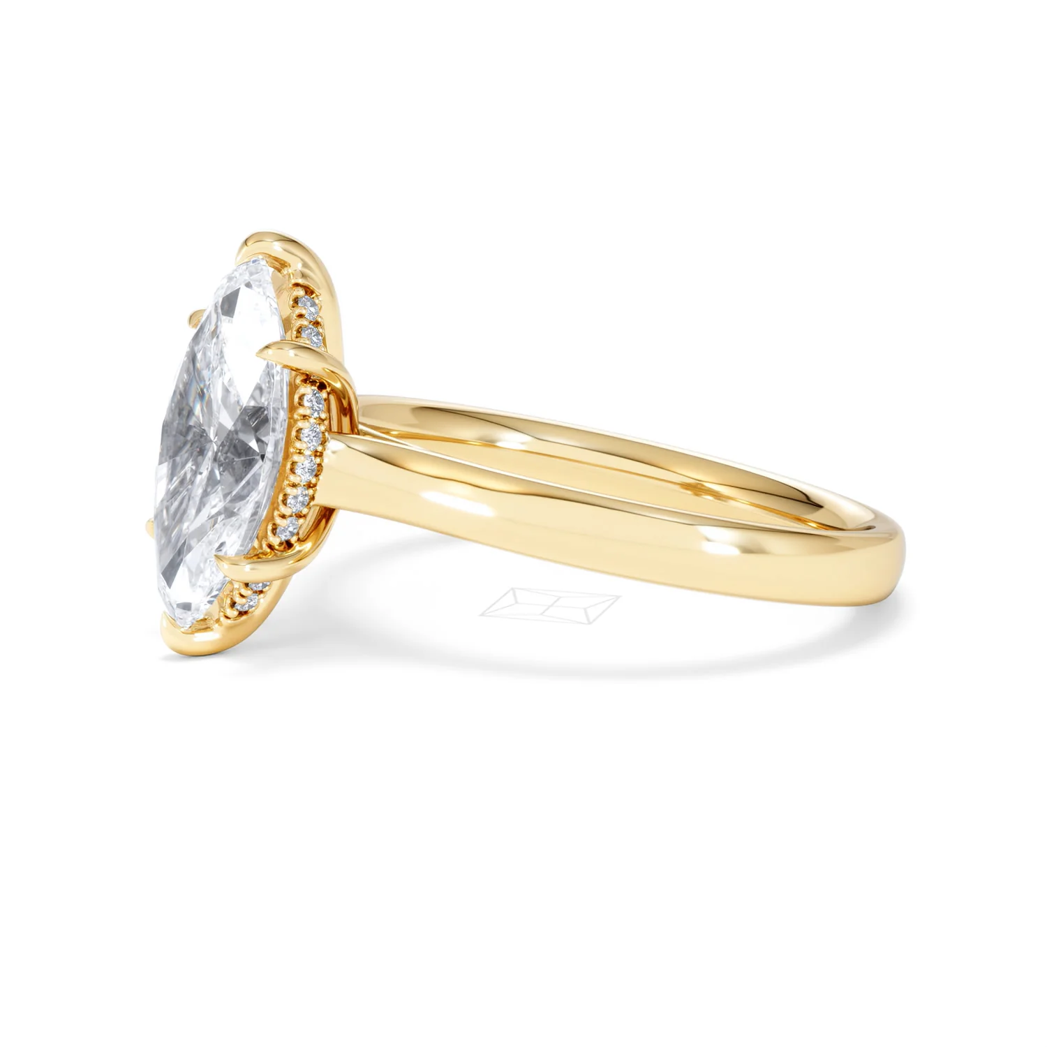 Amora Marquise 2.09ct Hidden Halo Lab Diamond Engagement Ring F/VS Set in 18K Gold - Image 76