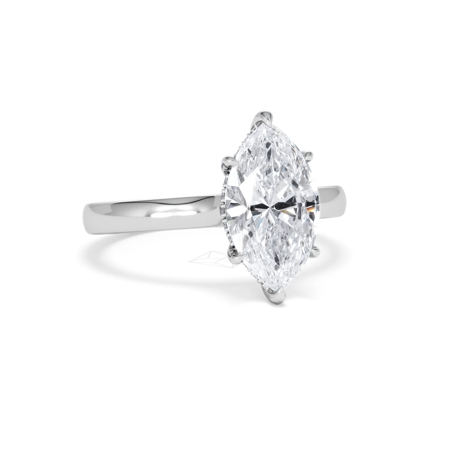 Amora Marquise 2.09ct Hidden Halo Lab Diamond Engagement Ring F/VS Set in 18K White Gold - Image 12