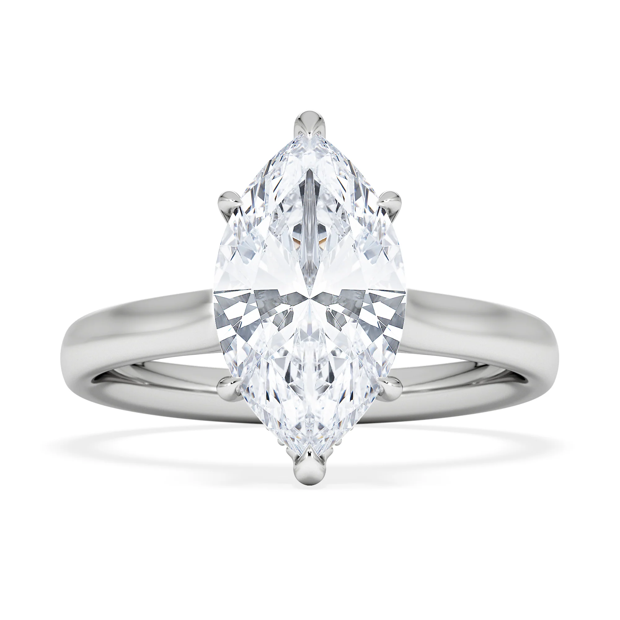 Amora Marquise 2.09ct Hidden Halo Lab Diamond Engagement Ring F/VS Set in 18K White Gold - Image 6