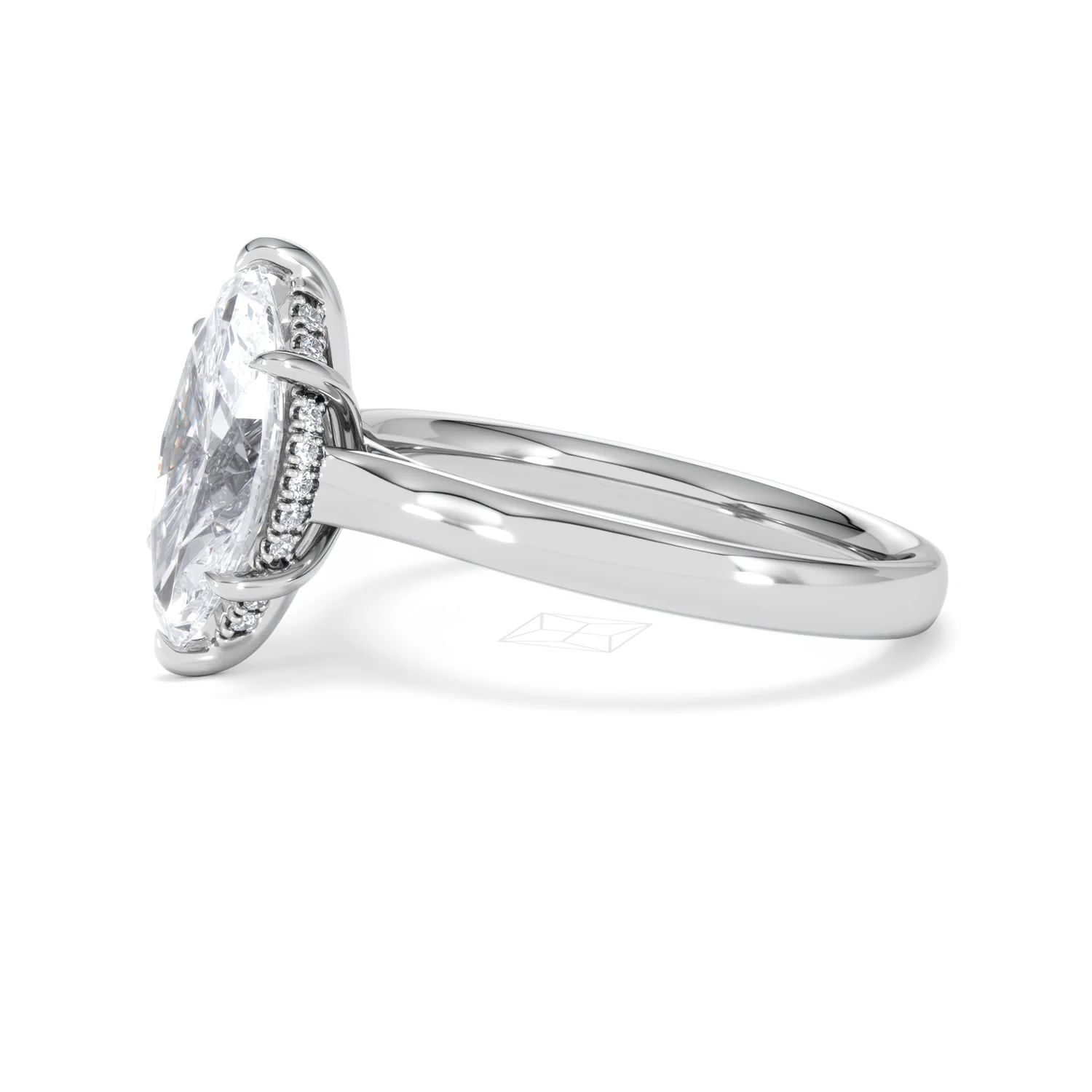 Amora Marquise 2.09ct Hidden Halo Lab Diamond Engagement Ring F/VS Set in 18K White Gold - Image 73