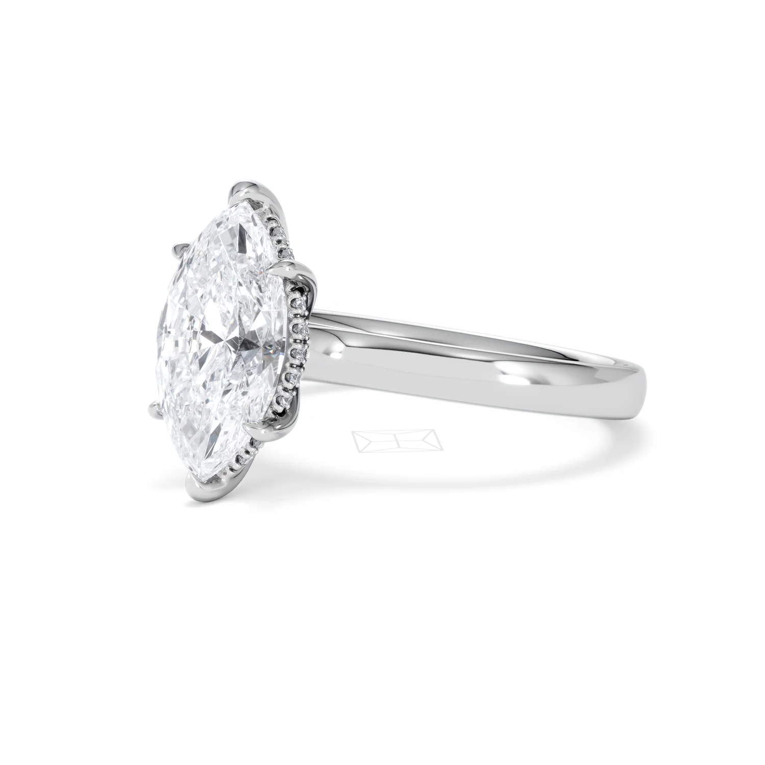 Amora Marquise 2.09ct Hidden Halo Lab Diamond Engagement Ring F/VS Set in 18K White Gold - Image 79