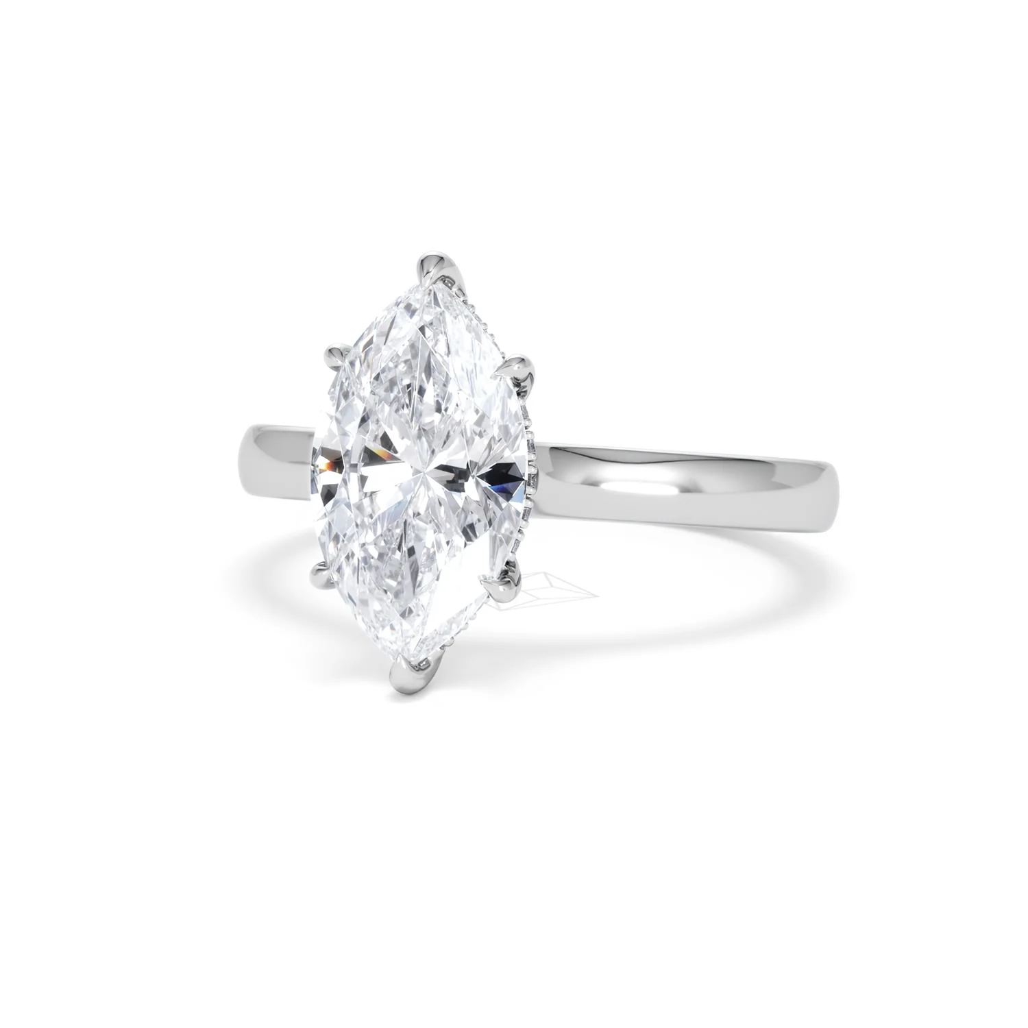 Amora Marquise 2.09ct Hidden Halo Lab Diamond Engagement Ring F/VS Set in 18K White Gold - Image 84