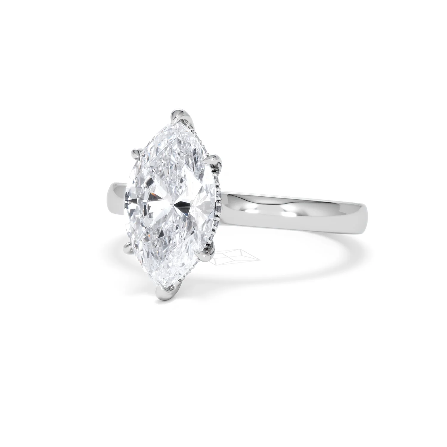 Amora Marquise 2.09ct Hidden Halo Lab Diamond Engagement Ring F/VS Set in Platinum - Image 83
