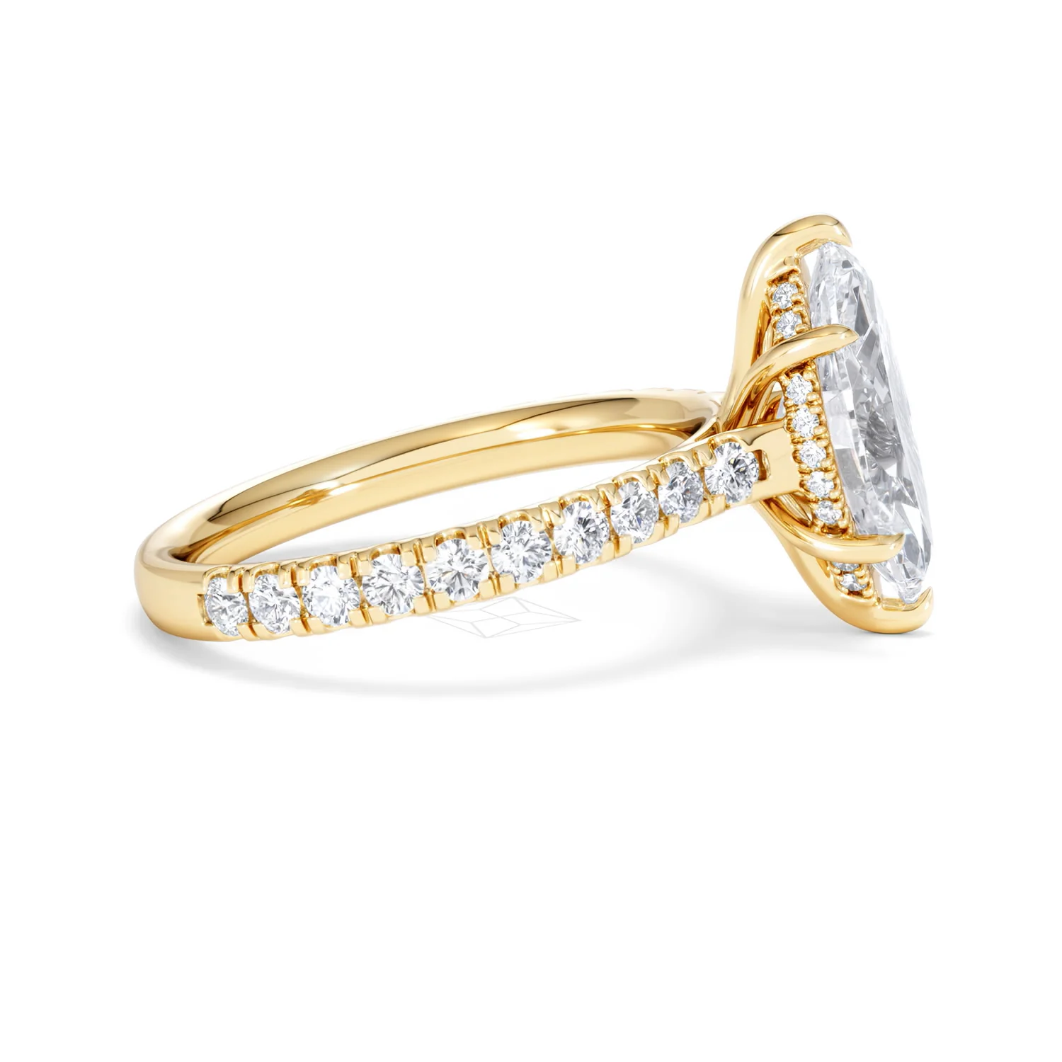 Amora Marquise 2.55ct Hidden Halo Lab Diamond Engagement Ring With Side Stones Set in 18K Gold - Image 26