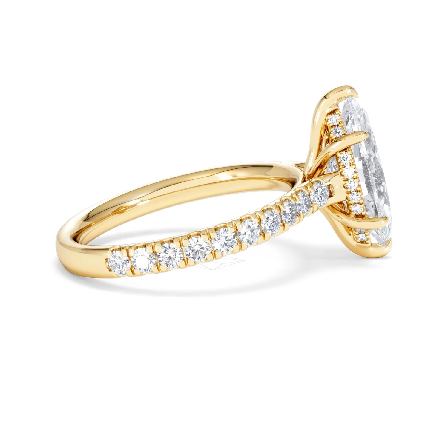 Amora Marquise 2.55ct Hidden Halo Lab Diamond Engagement Ring With Side Stones Set in 18K Gold - Image 29