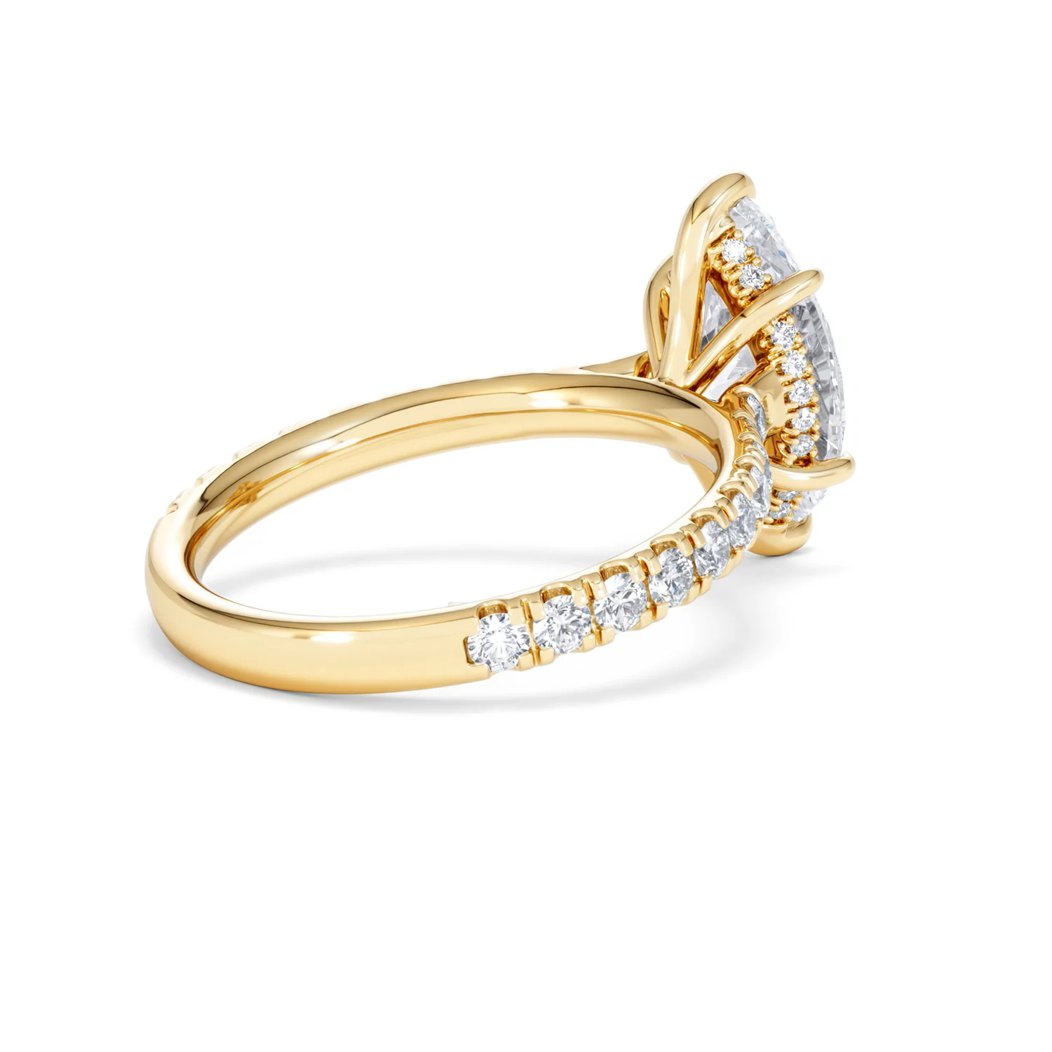 Amora Marquise 2.55ct Hidden Halo Lab Diamond Engagement Ring With Side Stones Set in 18K Gold - Image 37