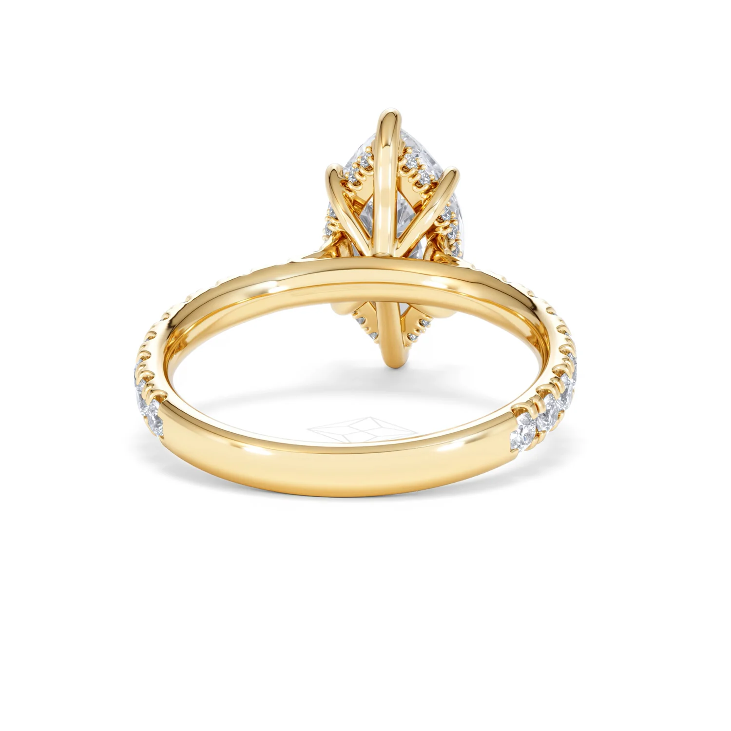 Amora Marquise 2.55ct Hidden Halo Lab Diamond Engagement Ring With Side Stones Set in 18K Gold - Image 46