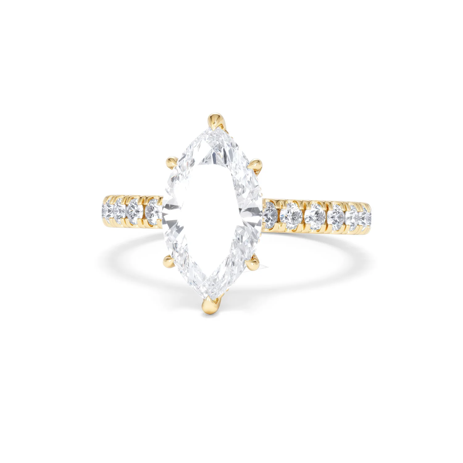 Amora Marquise 2.55ct Hidden Halo Lab Diamond Engagement Ring With Side Stones Set in 18K Gold - Image 86