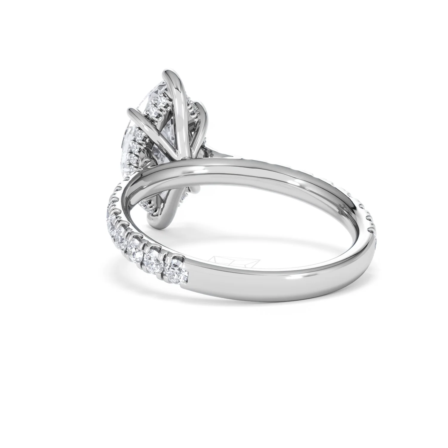 Amora Marquise 2.55ct Hidden Halo Lab Diamond Engagement Ring With Side Stones Set in 18K White Gold - Image 54
