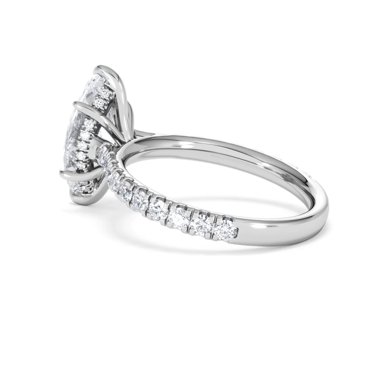 Amora Marquise 2.55ct Hidden Halo Lab Diamond Engagement Ring With Side Stones Set in 18K White Gold - Image 61