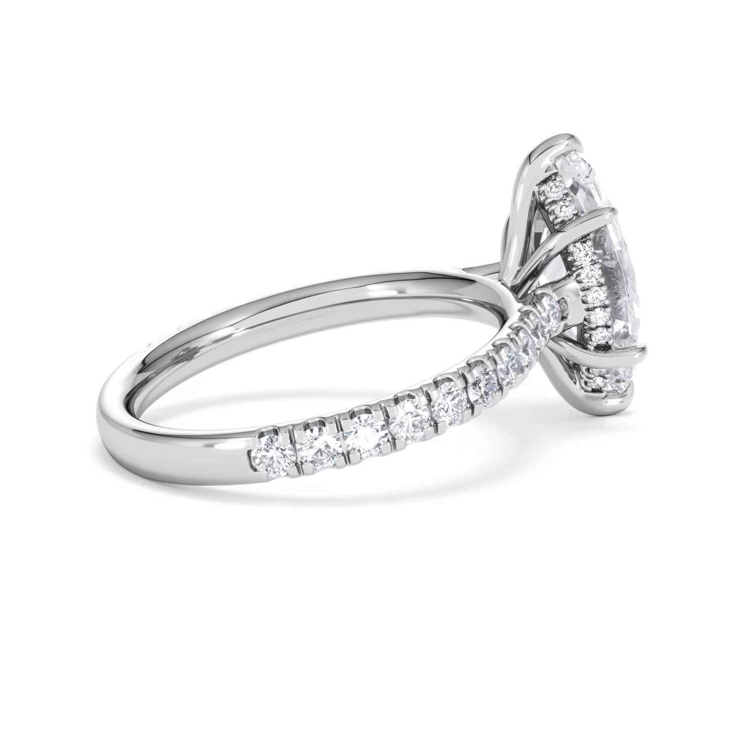 Amora Marquise 2.55ct Hidden Halo Lab Diamond Engagement Ring With Side Stones Set in Platinum - Image 33