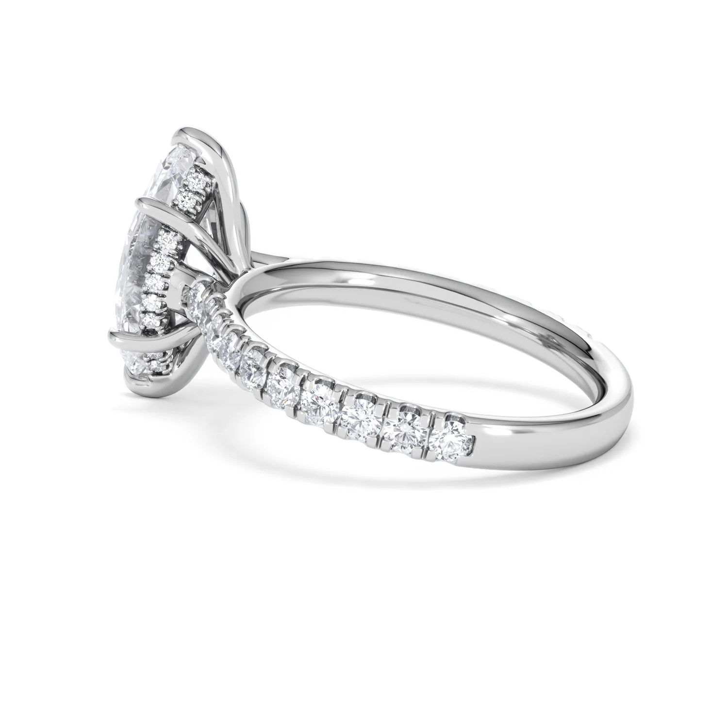 Amora Marquise 2.55ct Hidden Halo Lab Diamond Engagement Ring With Side Stones Set in Platinum - Image 62