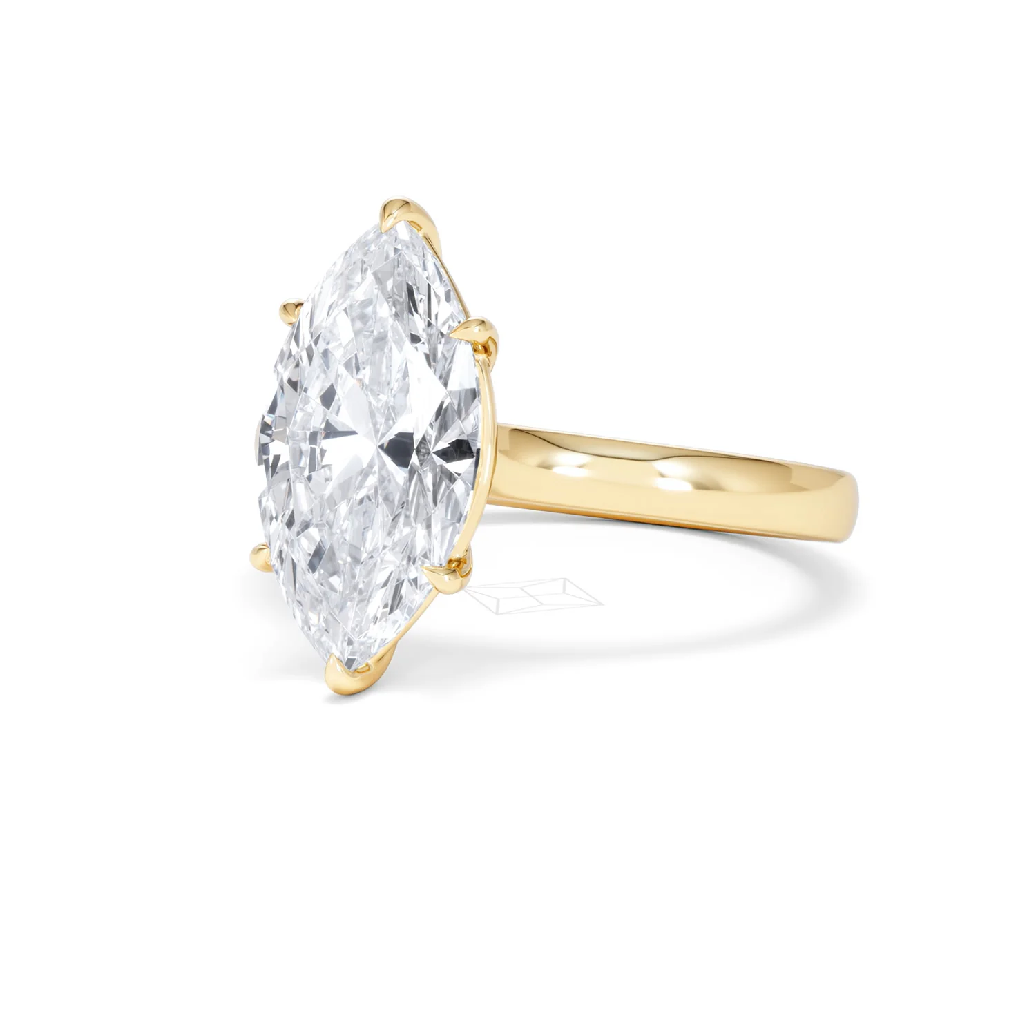 Amora Marquise 3.00ct Lab Diamond Engagement Ring G/VS Set in 18K Gold - Image 86