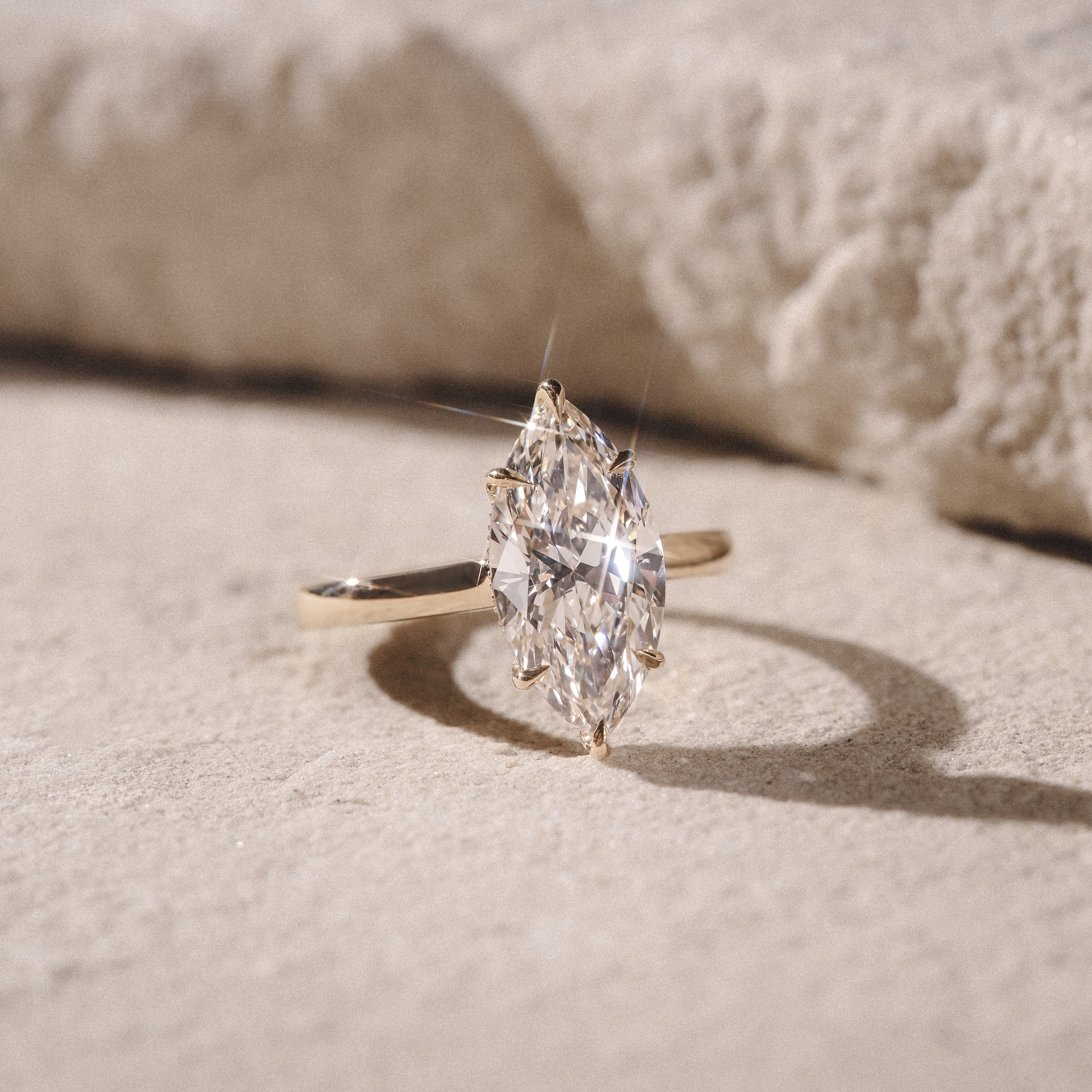 Amora Marquise 3.00ct Lab Diamond Engagement Ring G/VS Set in 18K Gold - Image 9