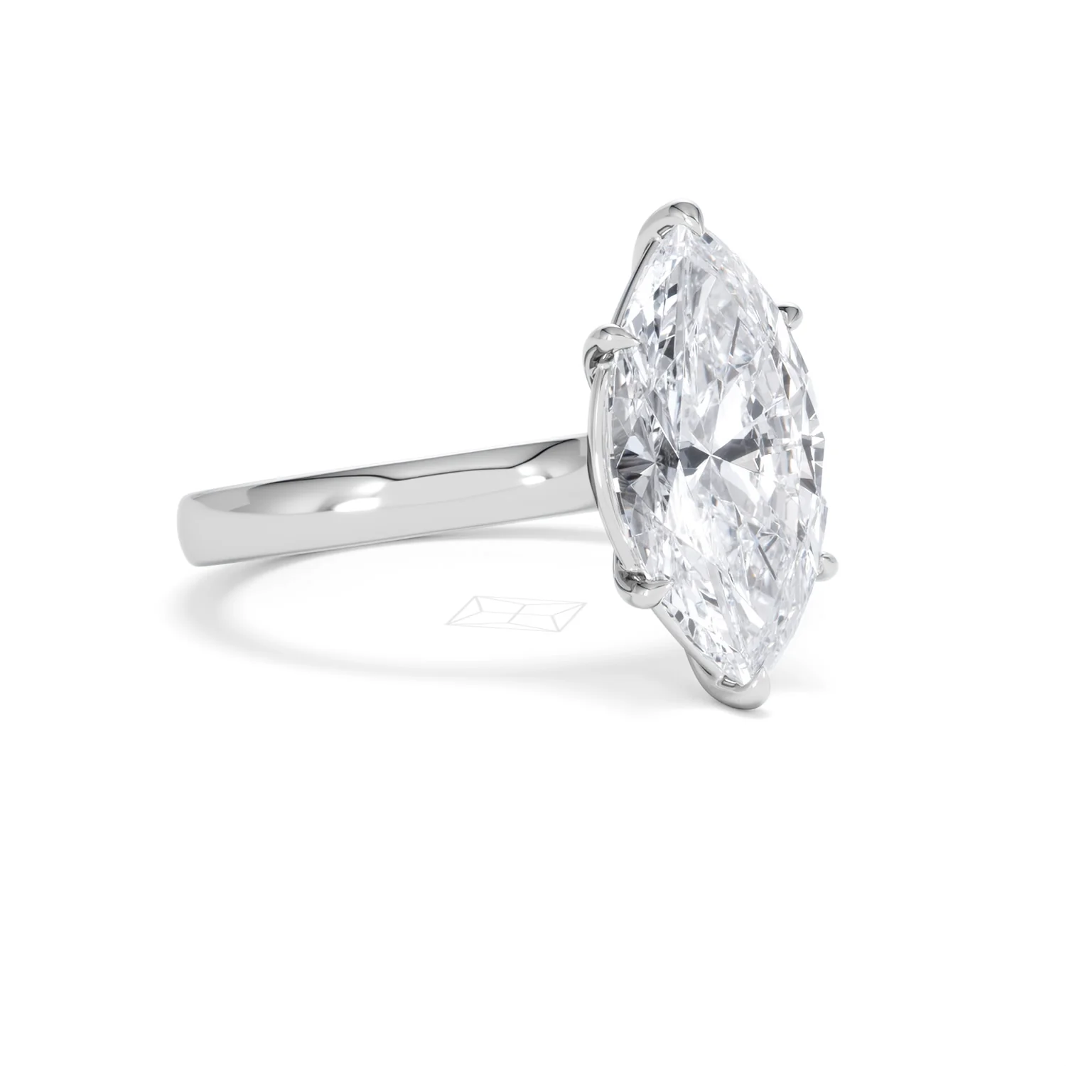 Amora Marquise 3.00ct Lab Diamond Engagement Ring G/VS Set in 18K White Gold - Image 15
