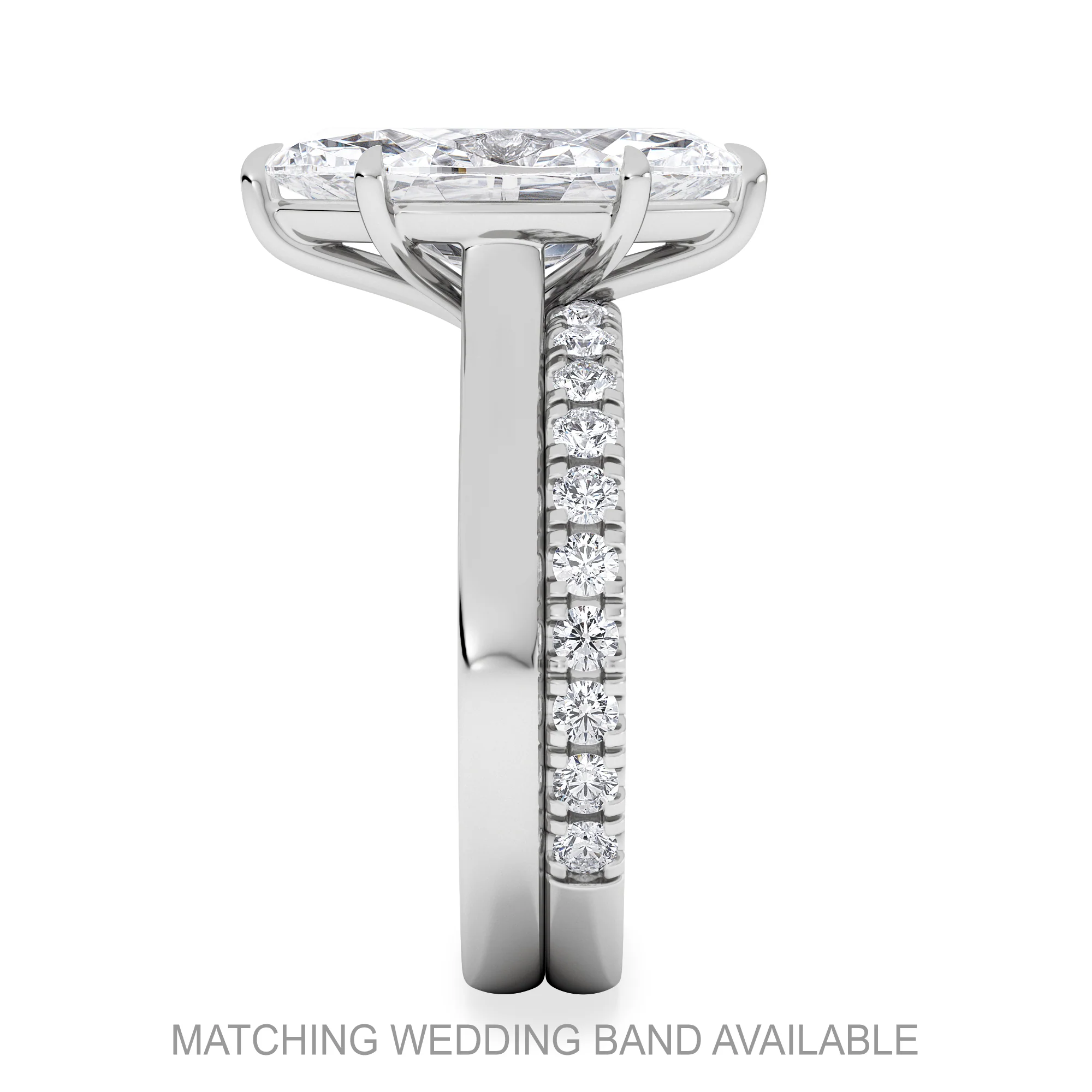 Amora Marquise 3.00ct Lab Diamond Engagement Ring G/VS Set in 18K White Gold - Image 5