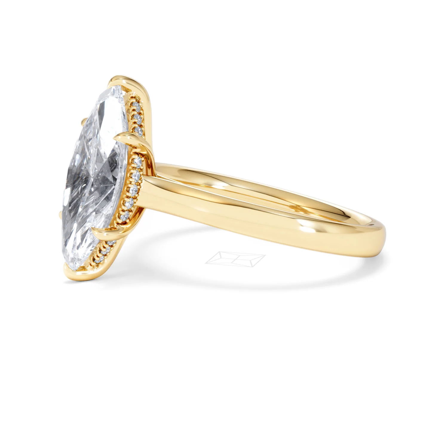 Amora Marquise 3.11ct Hidden Halo Lab Diamond Engagement Ring G/VS Set in 18K Gold - Image 77