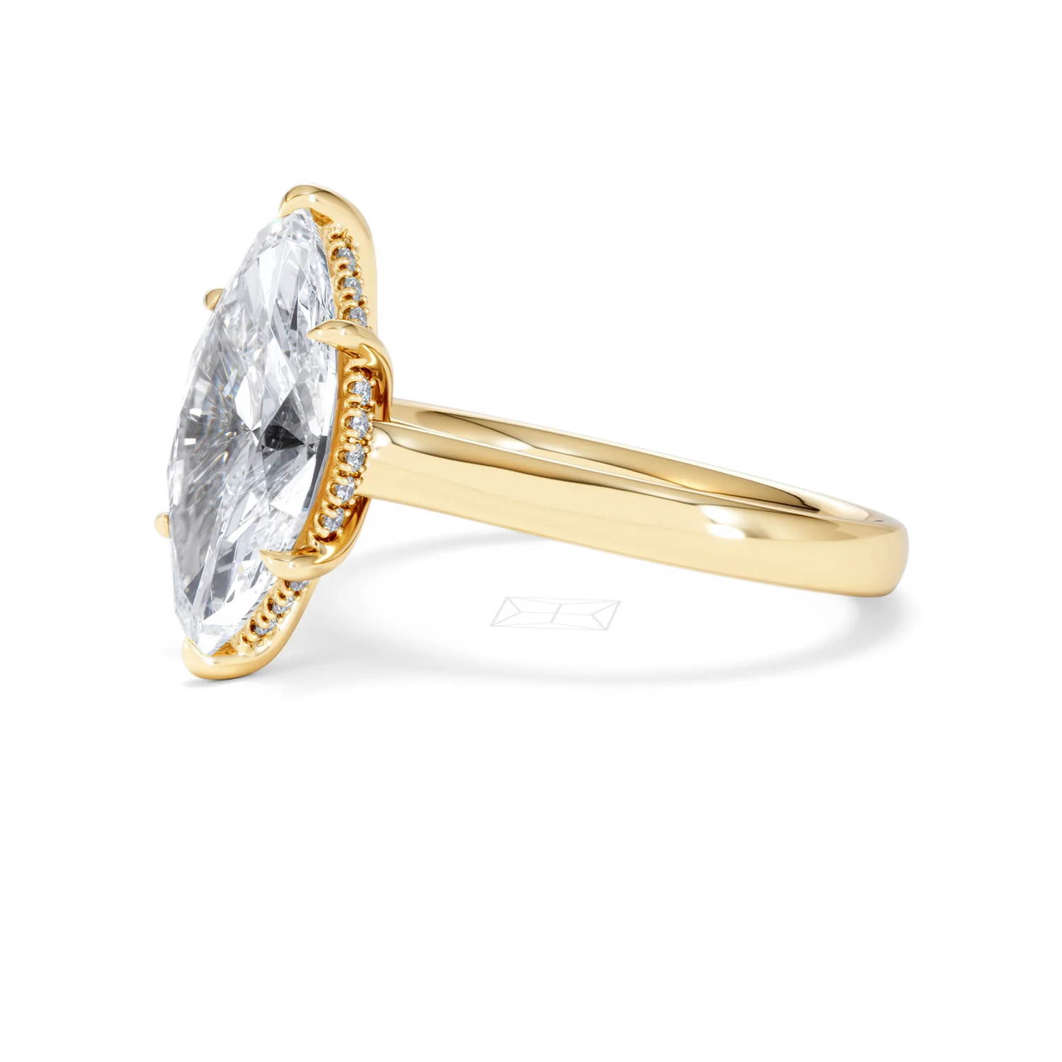 Amora Marquise 3.11ct Hidden Halo Lab Diamond Engagement Ring G/VS Set in 18K Gold - Image 79
