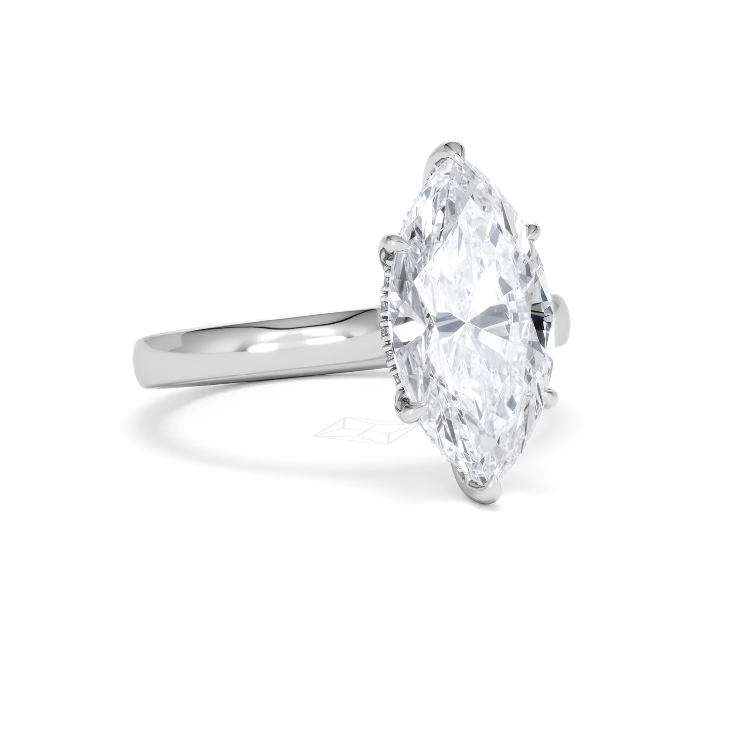 Amora Marquise 3.11ct Hidden Halo Lab Diamond Engagement Ring G/VS Set in 18K White Gold - Image 13