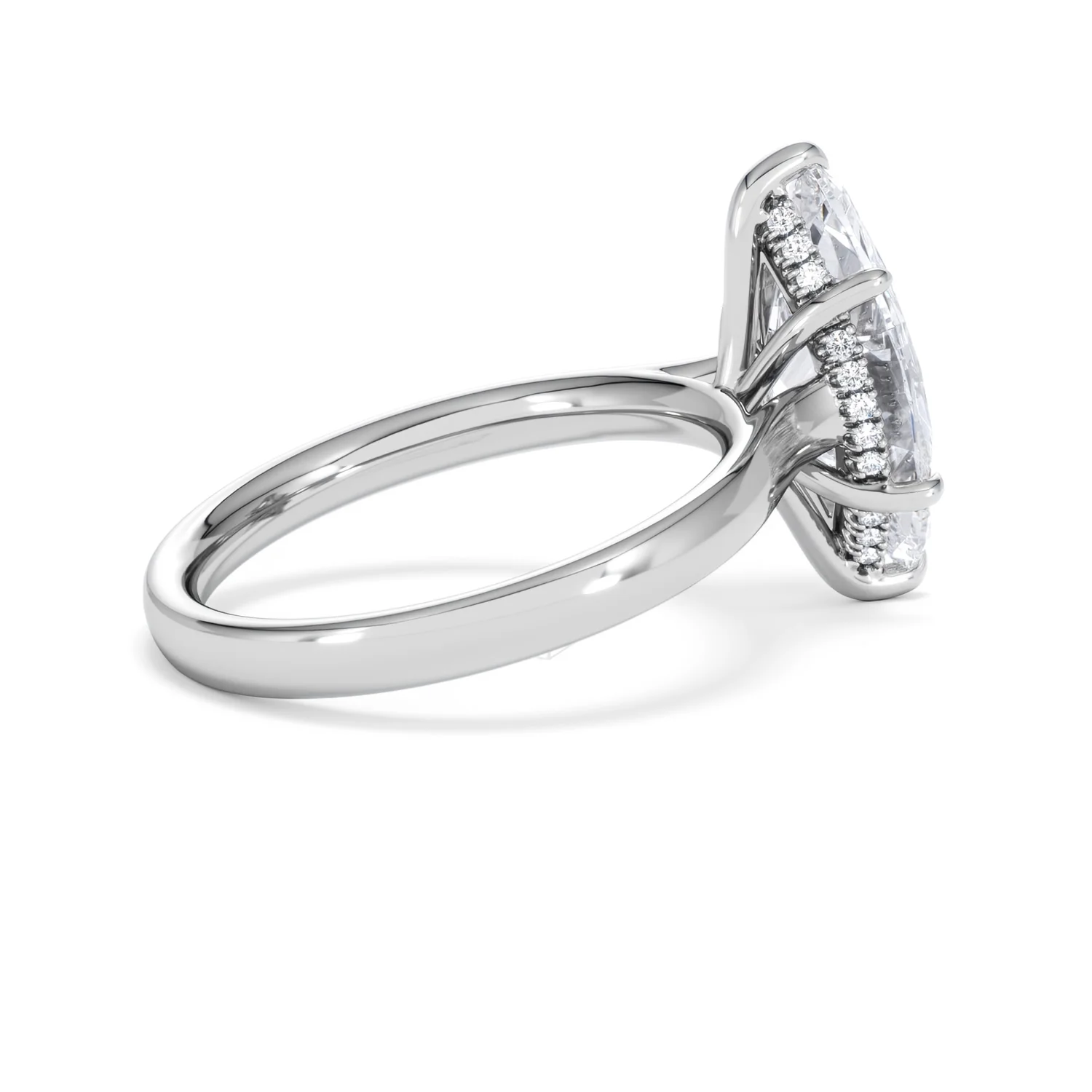 Amora Marquise 3.11ct Hidden Halo Lab Diamond Engagement Ring G/VS Set in 18K White Gold - Image 33