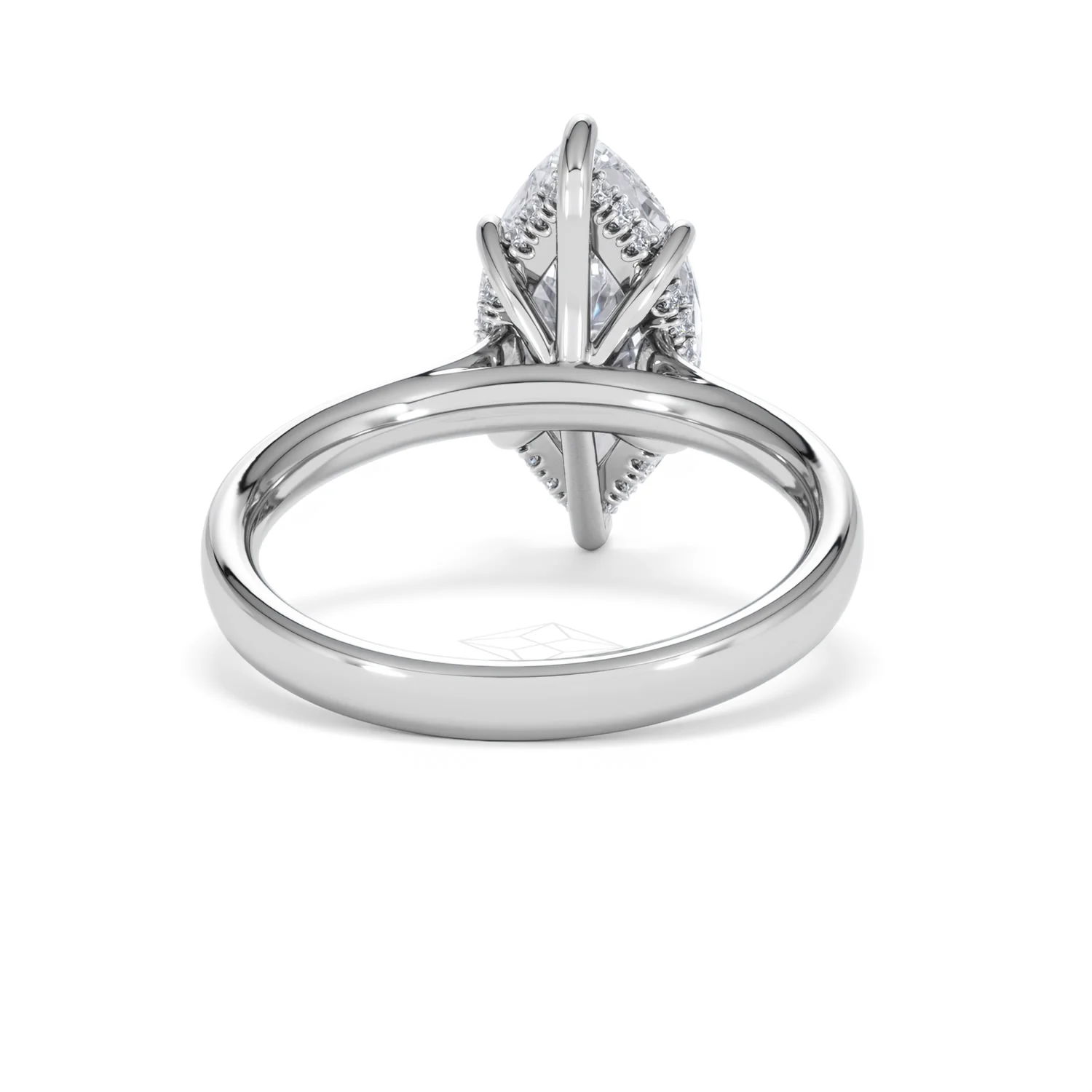 Amora Marquise 3.11ct Hidden Halo Lab Diamond Engagement Ring G/VS Set in 18K White Gold - Image 46